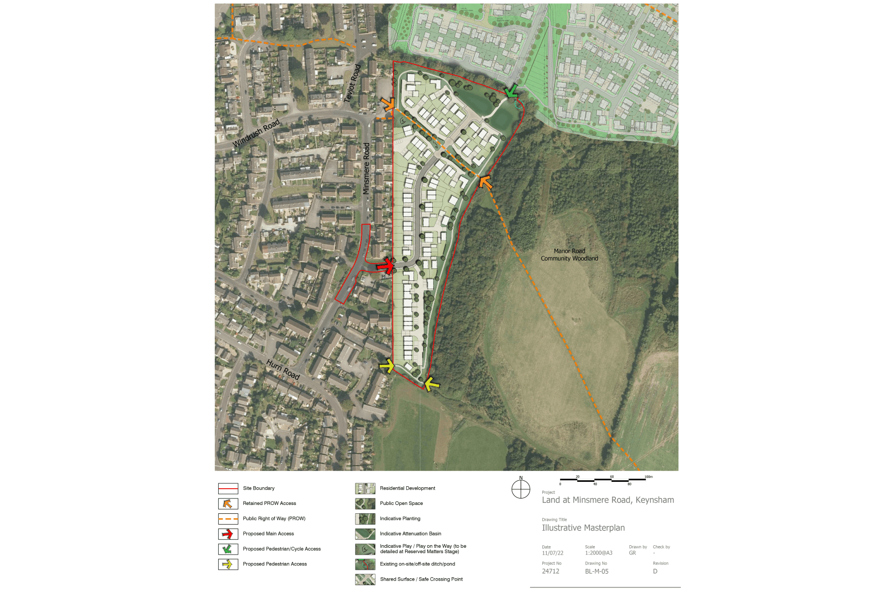Illustrative masterplan of Minsmere Road
