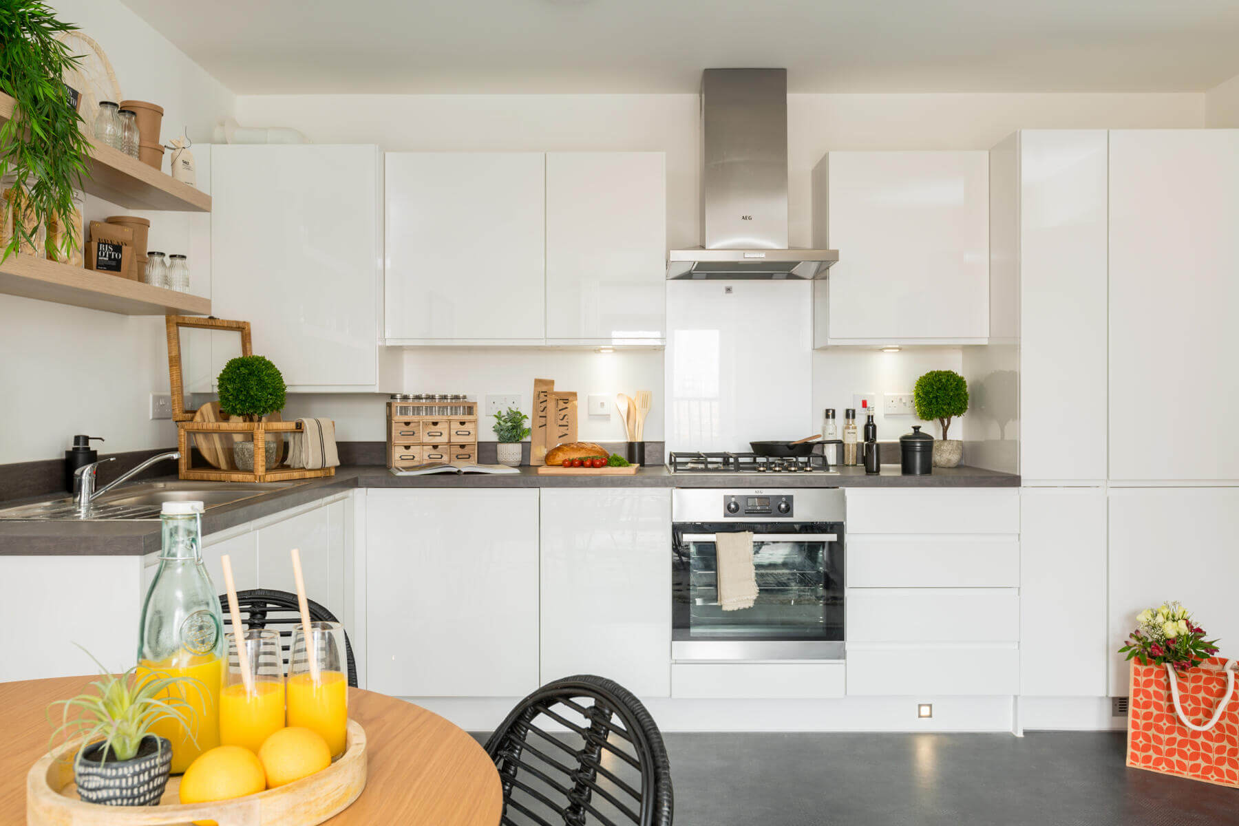 Kitchen and dining area of an apartment