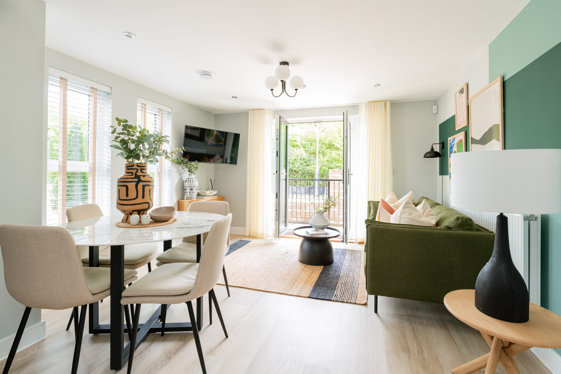 Sofa and dining table