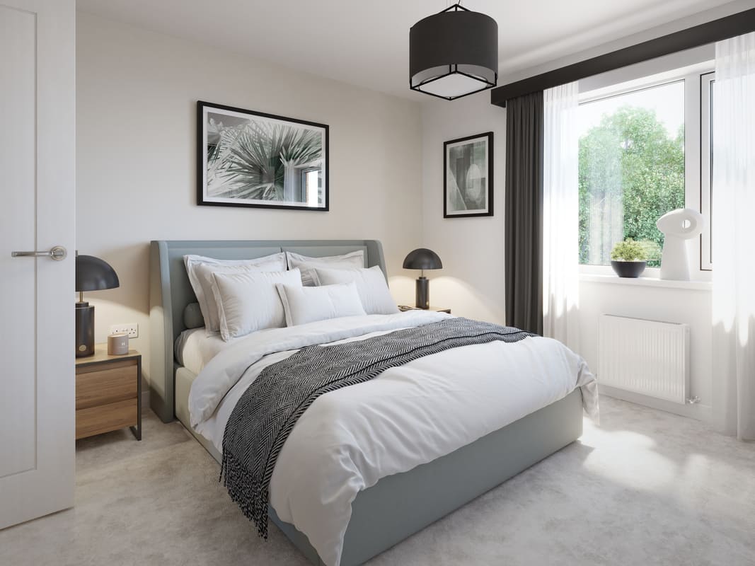 Bedroom with a double bed