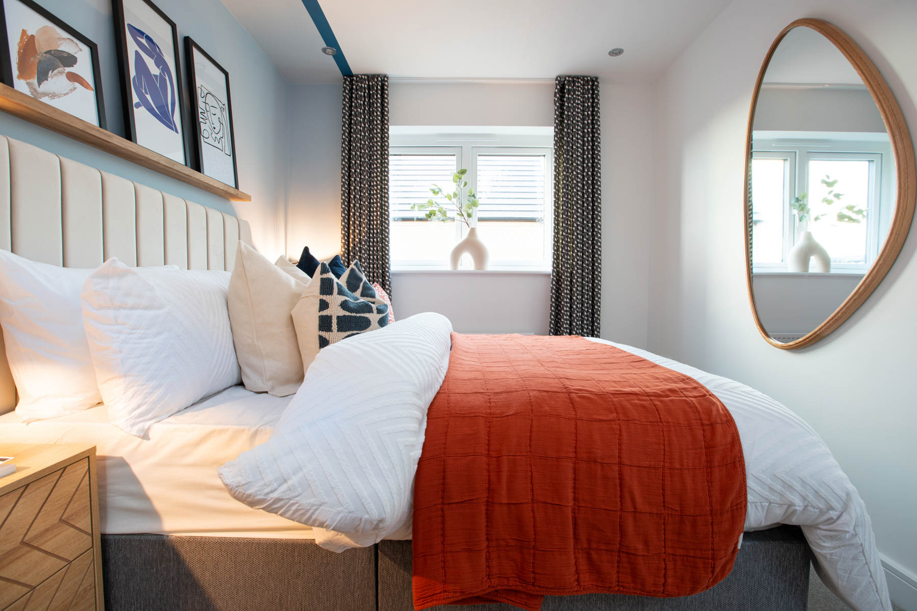 Double bed with window