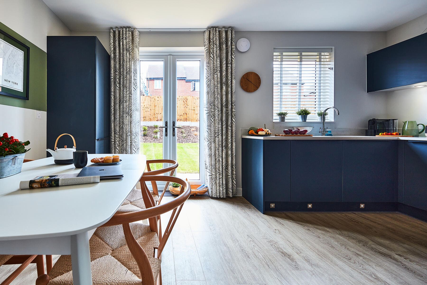 French doors with kitchen dining