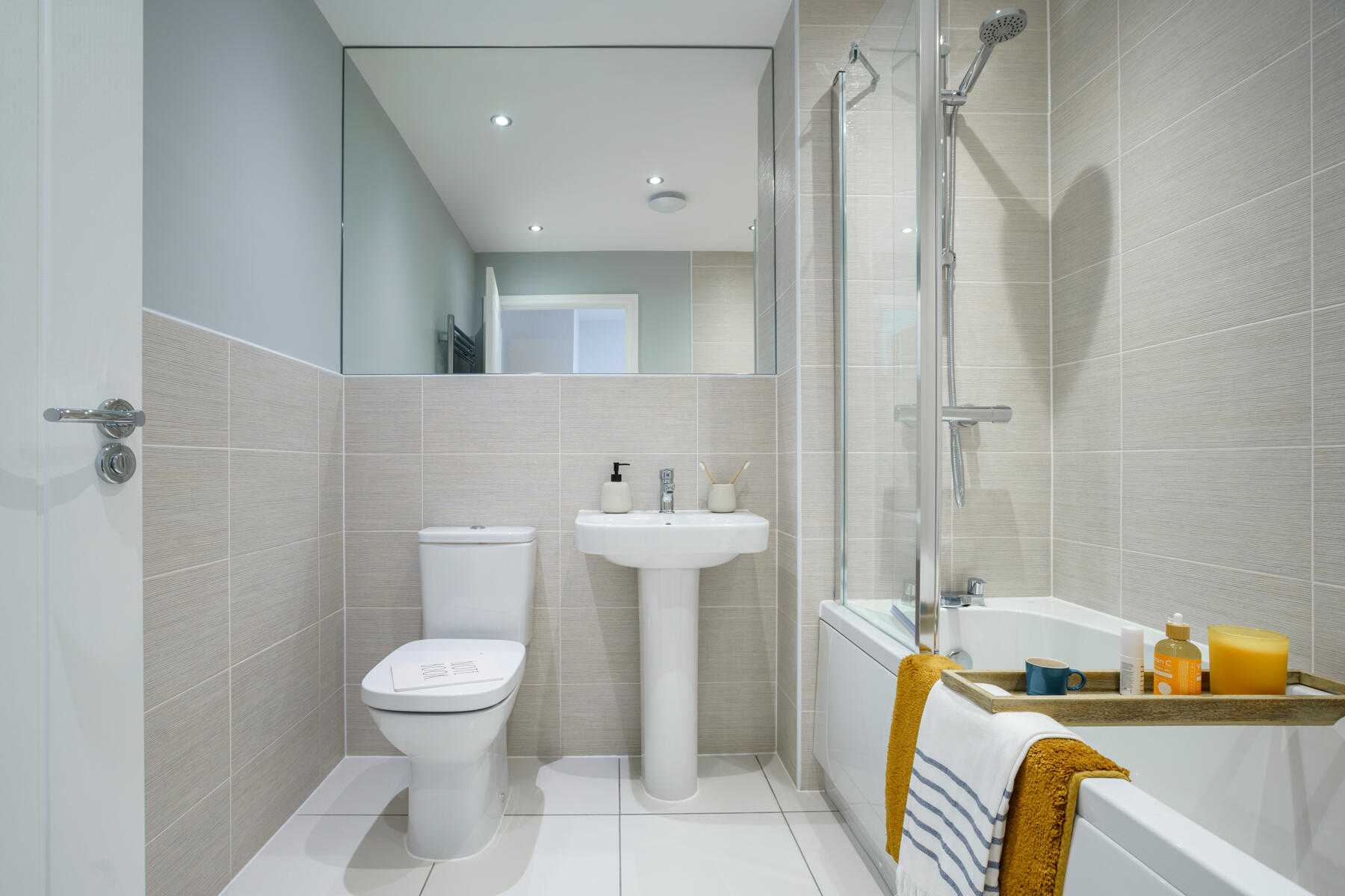Bathroom with shower package
