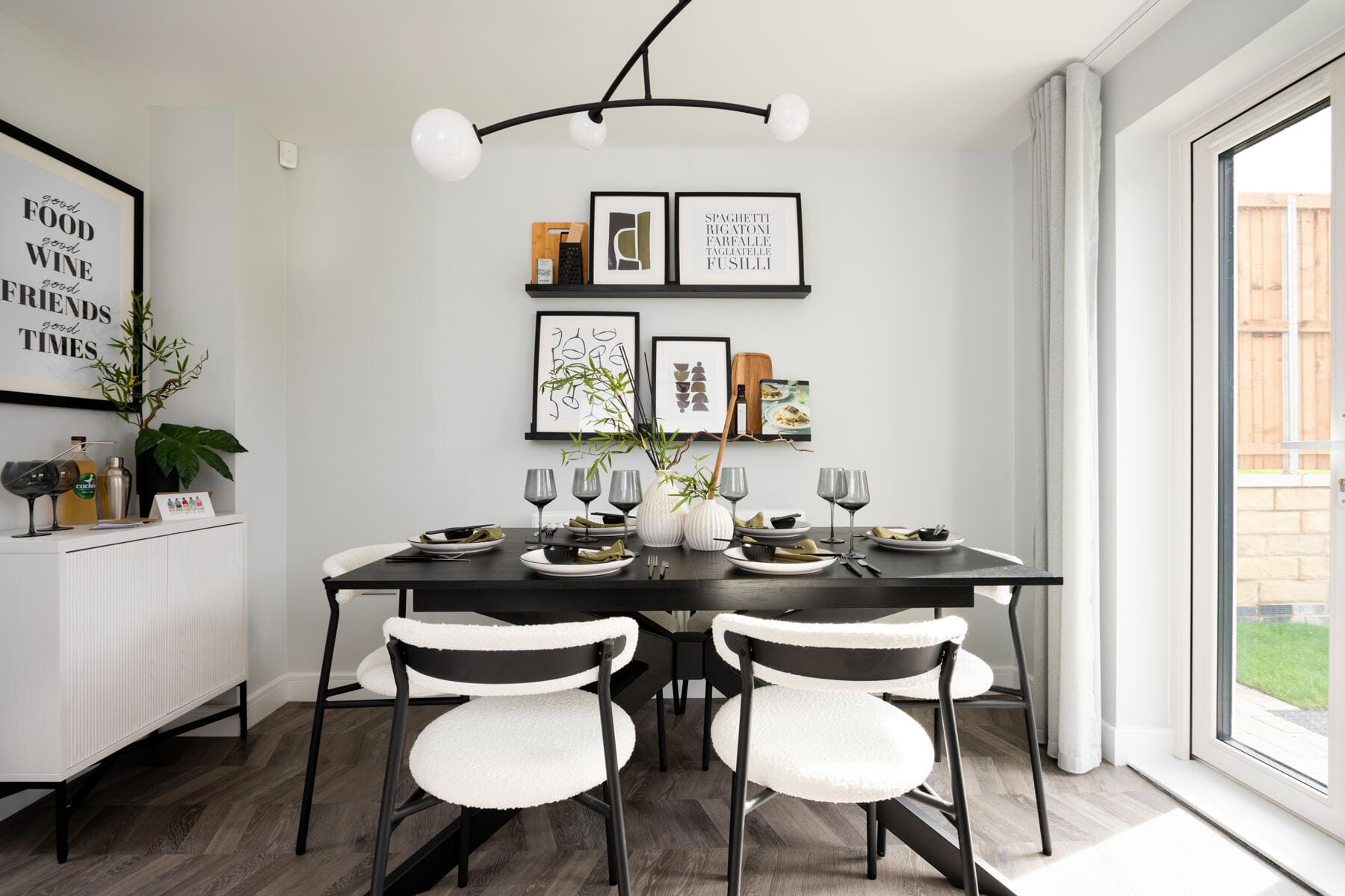 Dining table and chairs