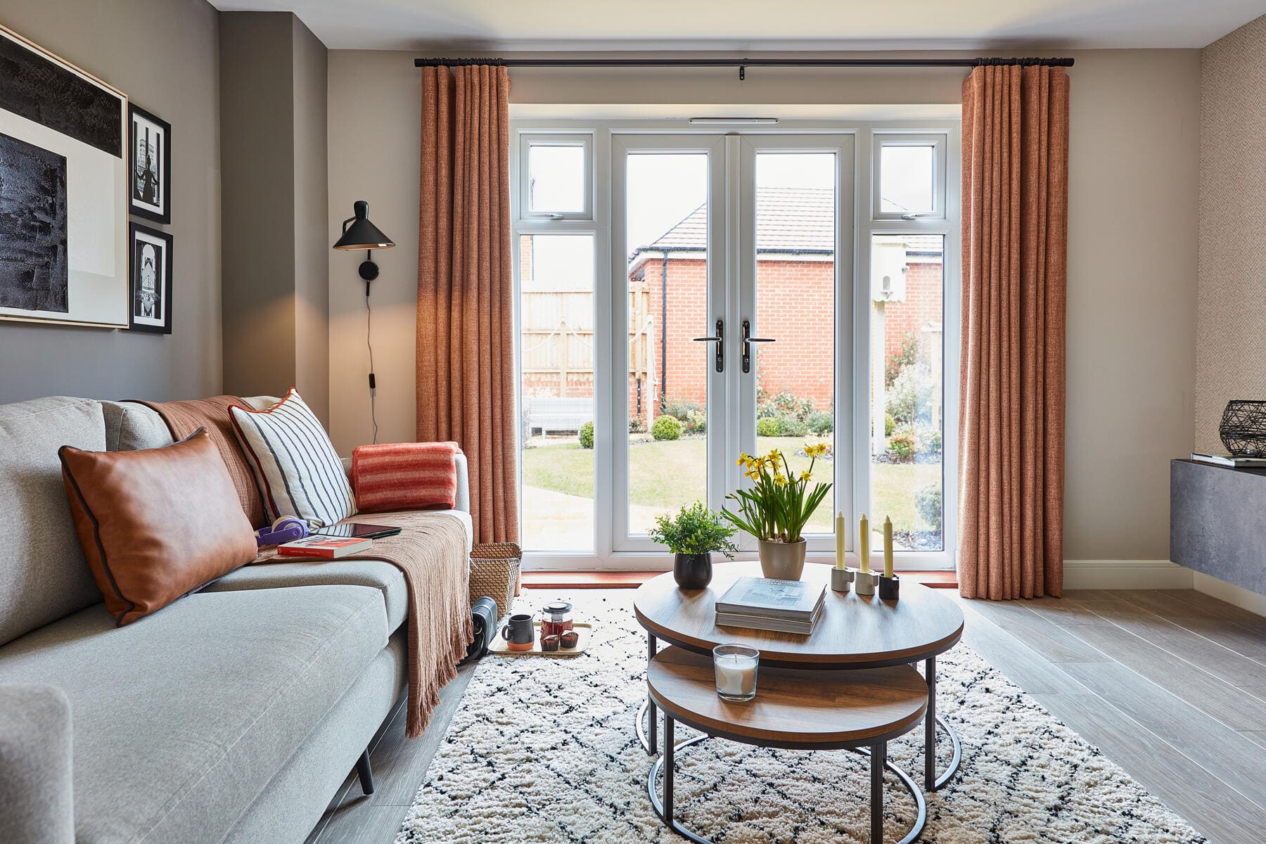 Sofa with French doors in the lounge