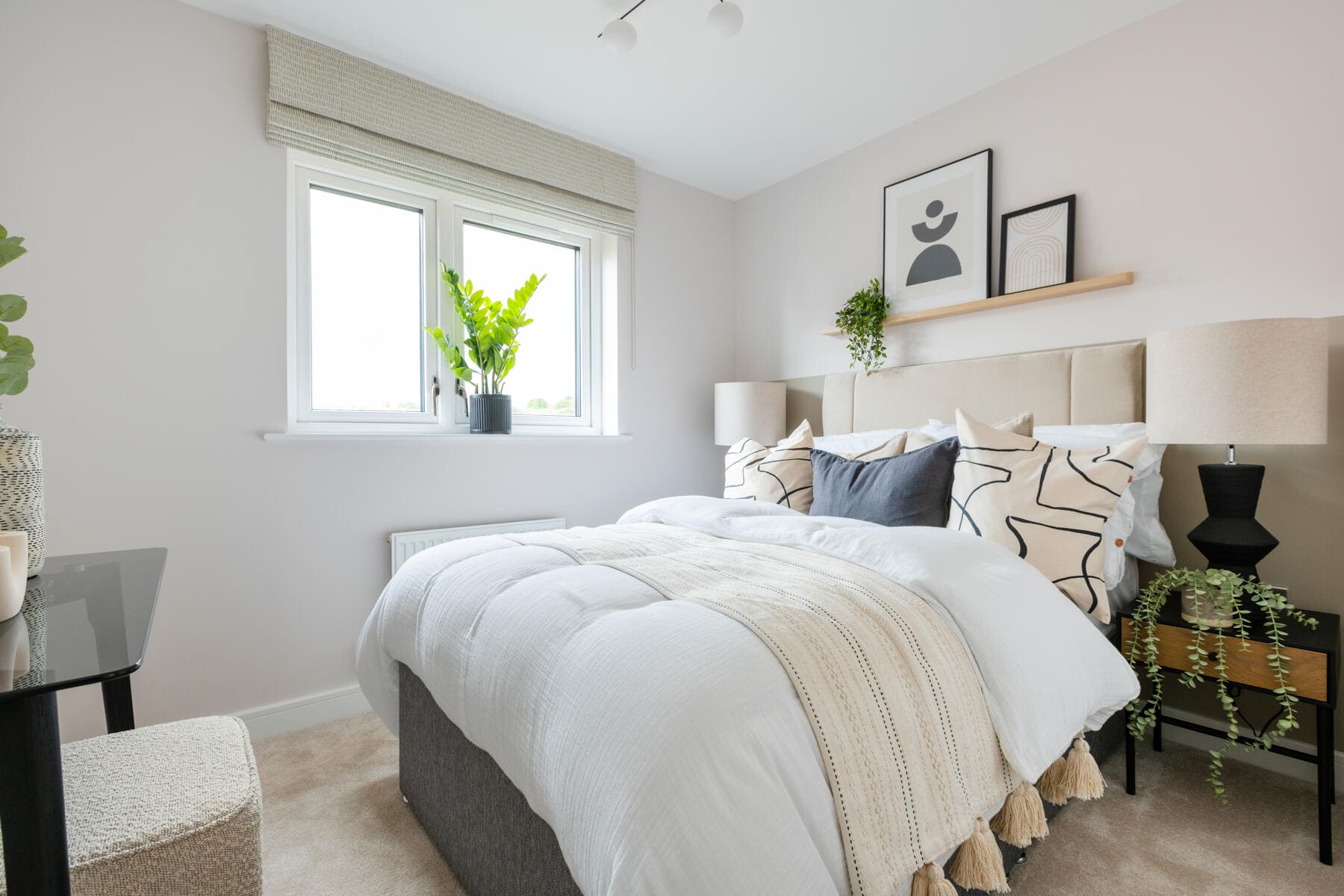 Double bed with beside tables