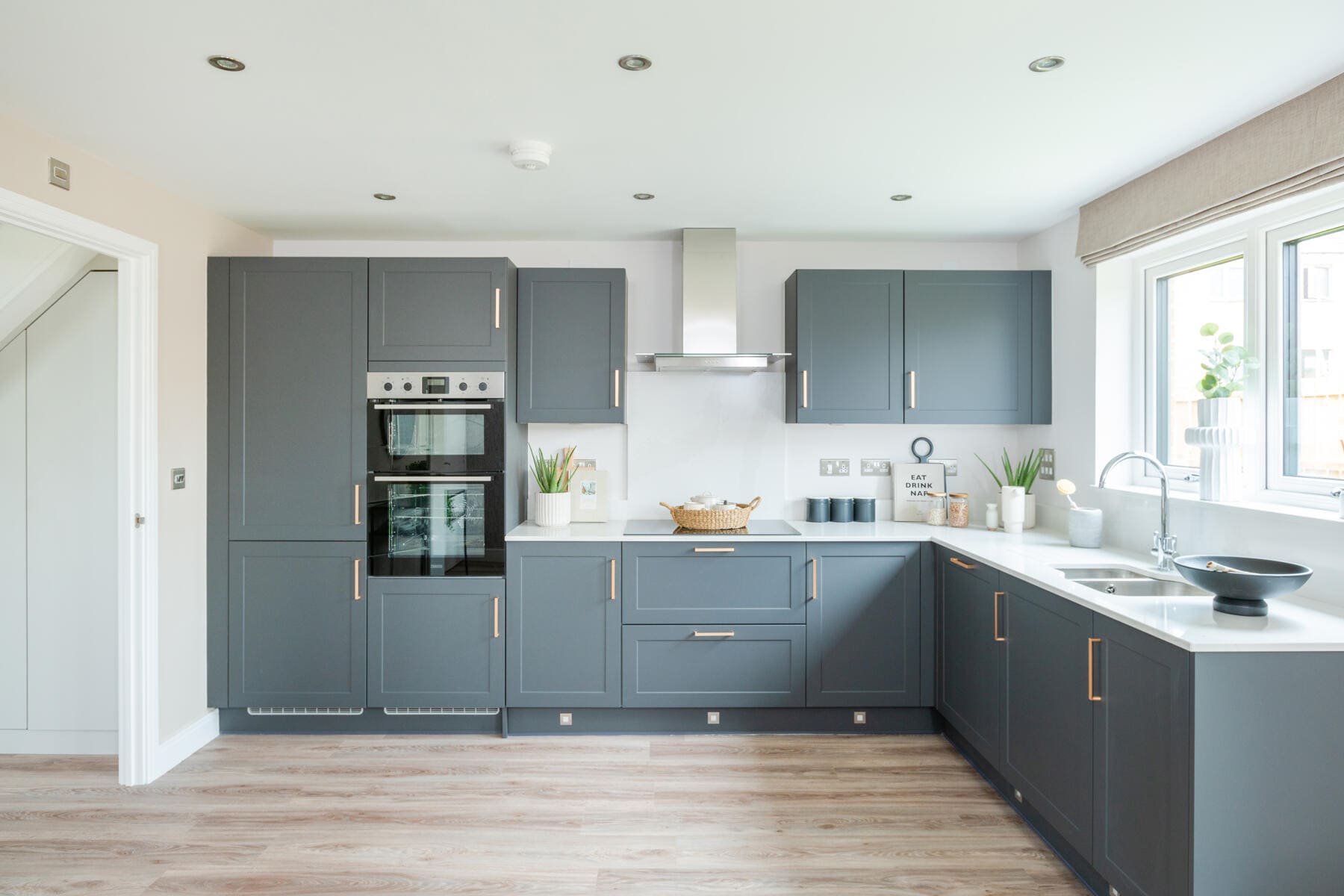 Kitchen cupboards and worktop