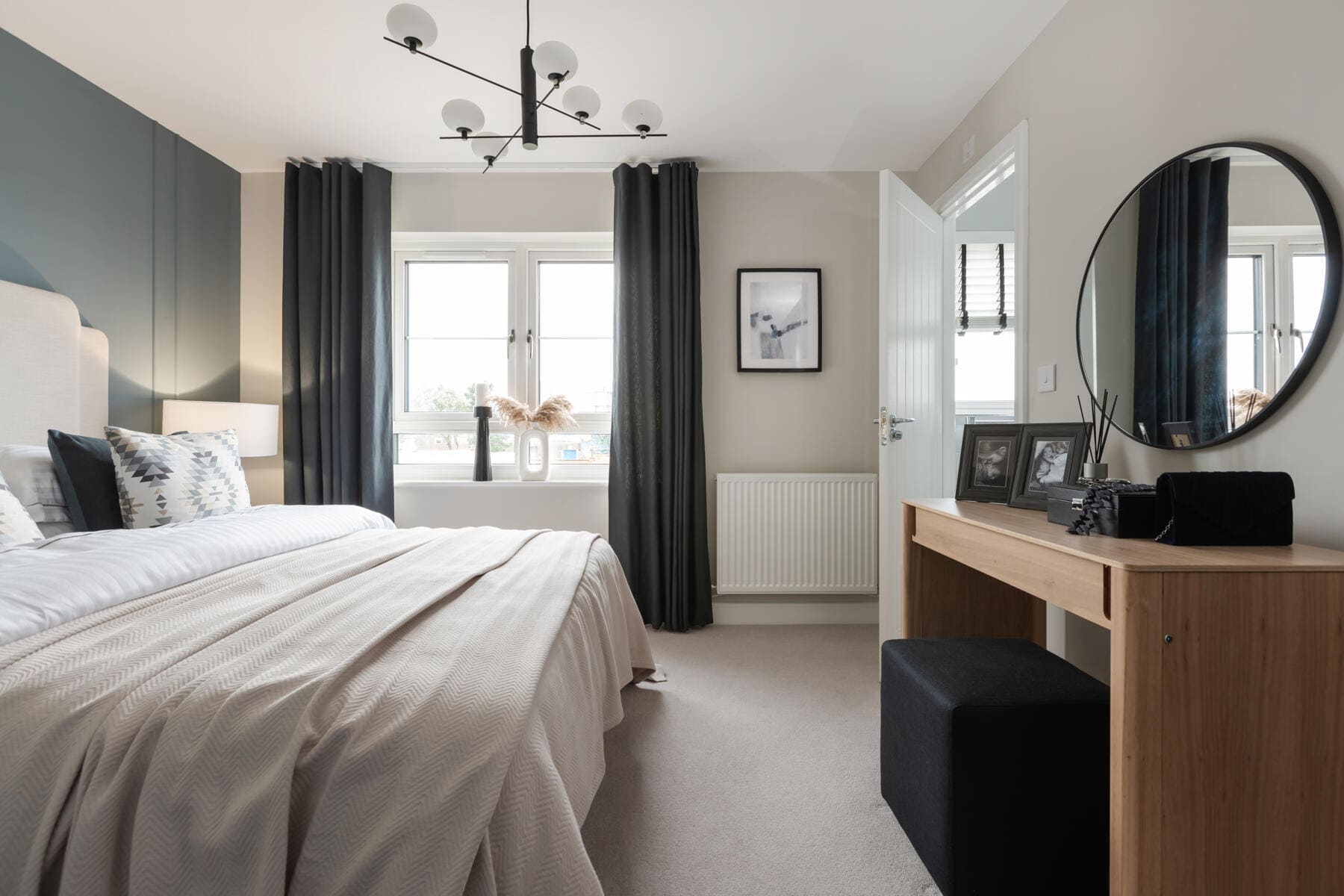 King-size bed with dressing table