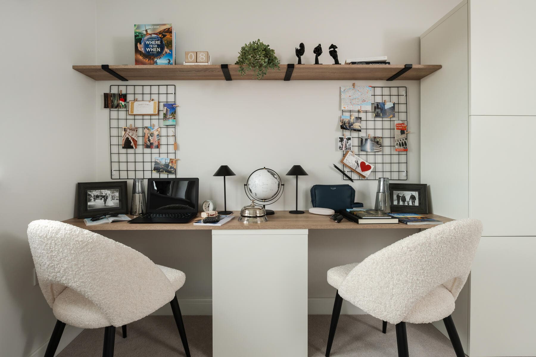 Double desk and chairs