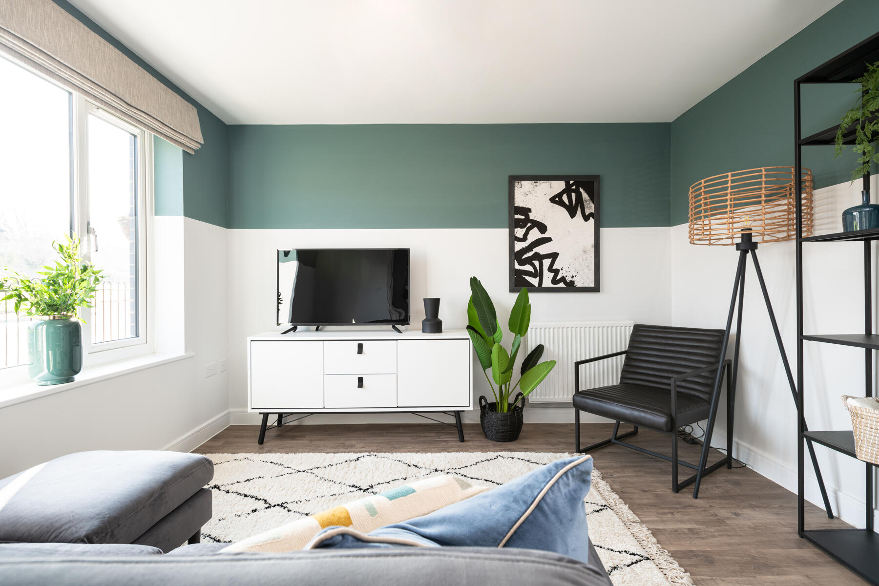 TV unit and sofa in lounge