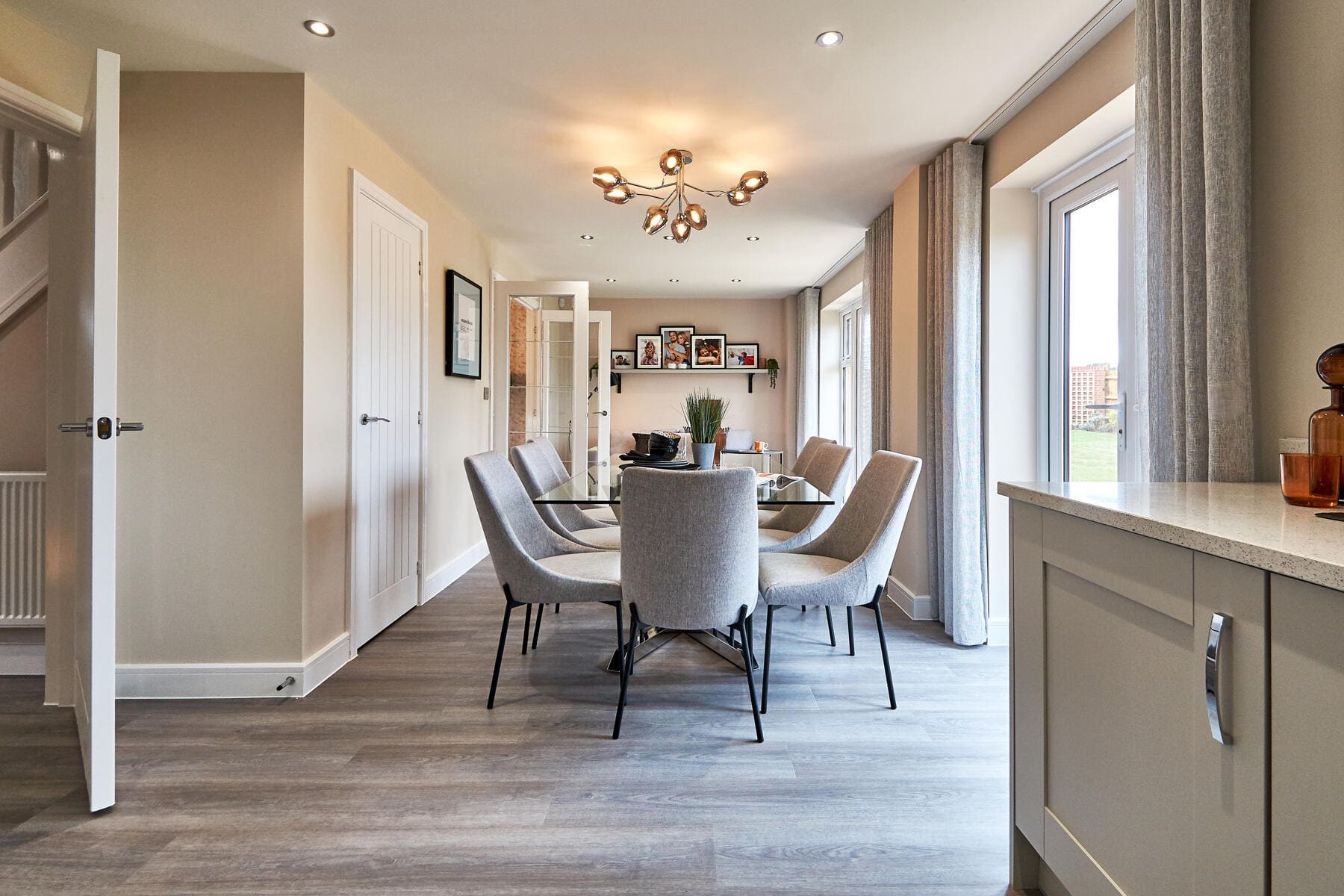Dining table in dining area
