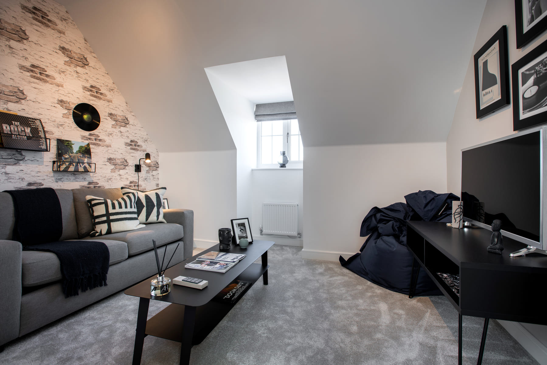 Teenagers den space with sofa and TV