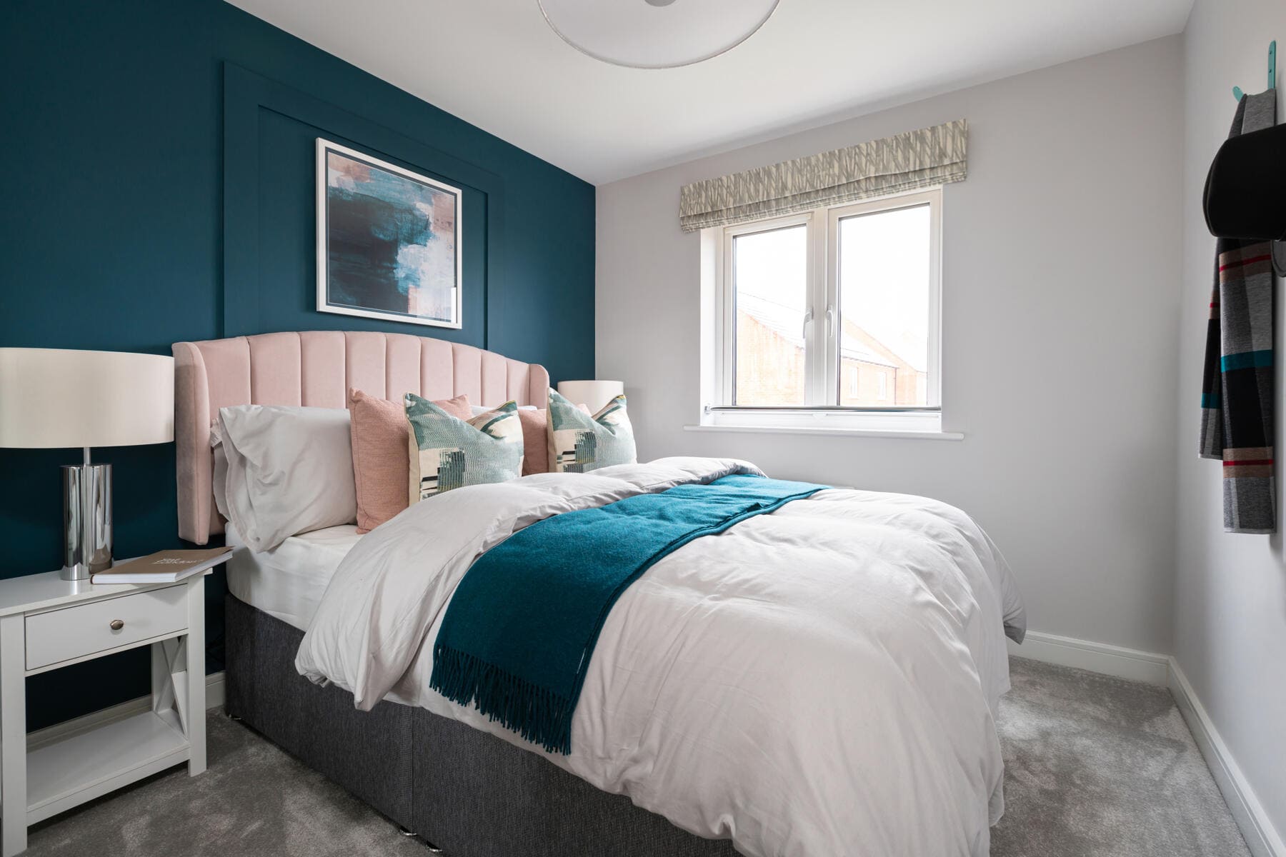 Double bed and bedside table