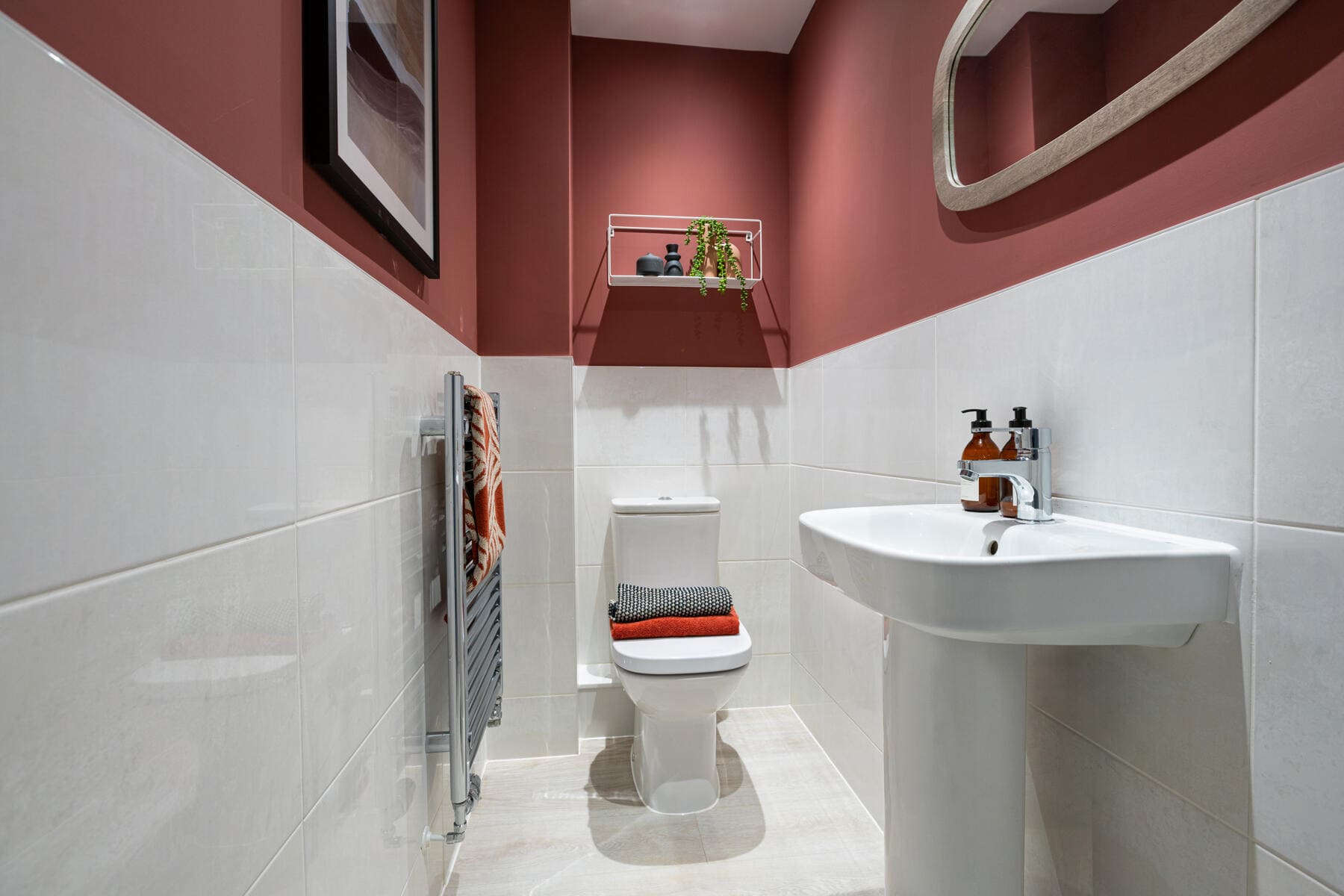 Toilet and sink in cloakroom