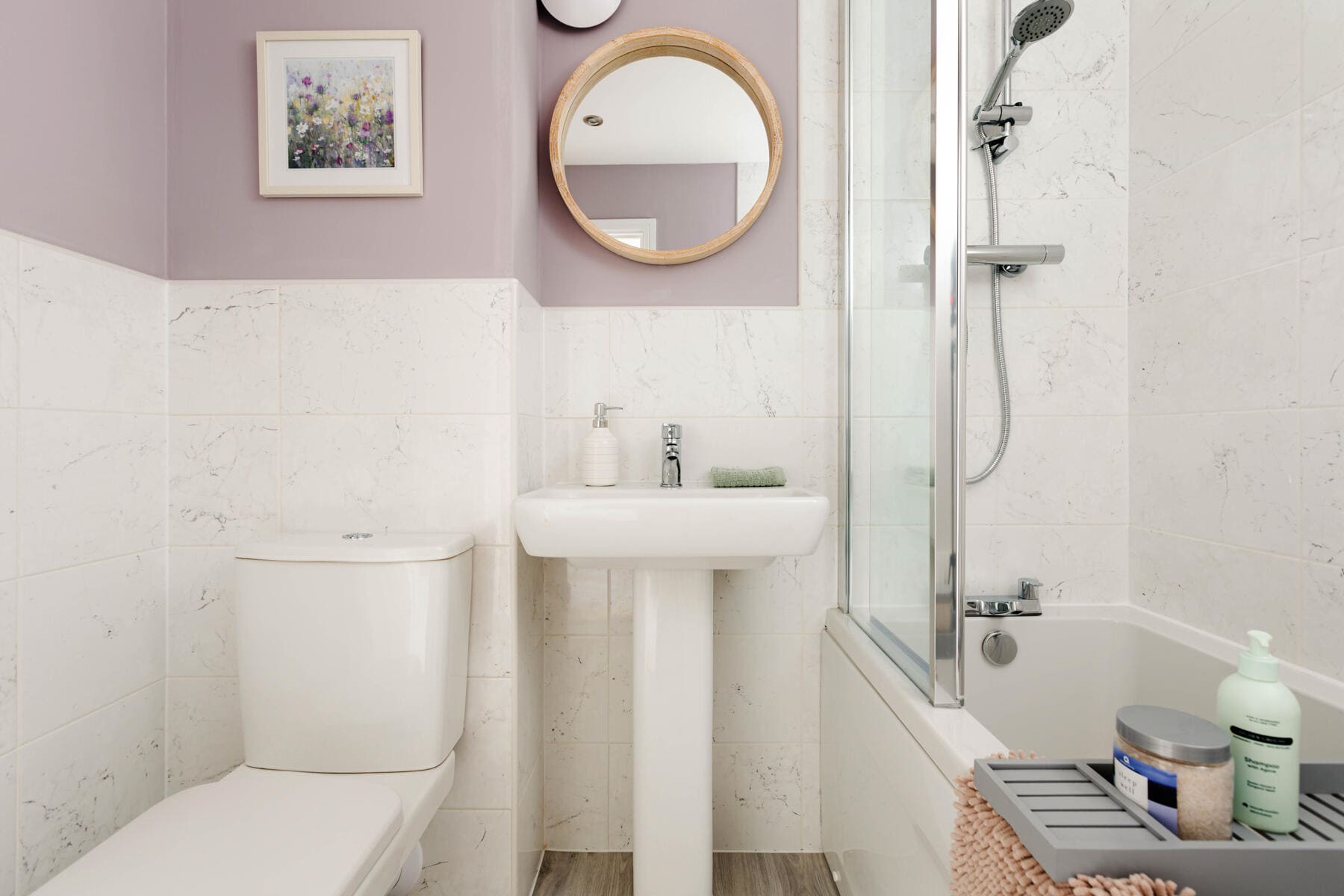 Bath with shower, toilet & sink 