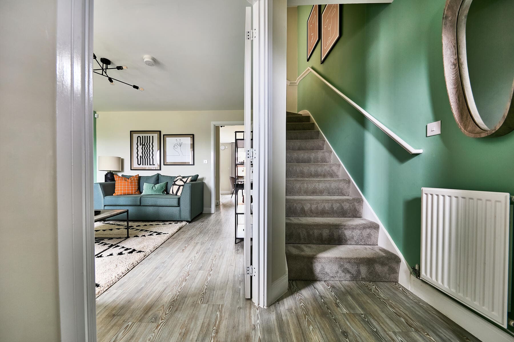 Stairs and hall through to lounge