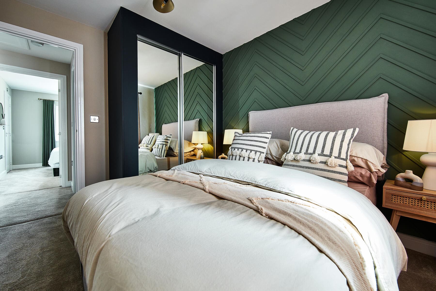 Double bed with wardrobe