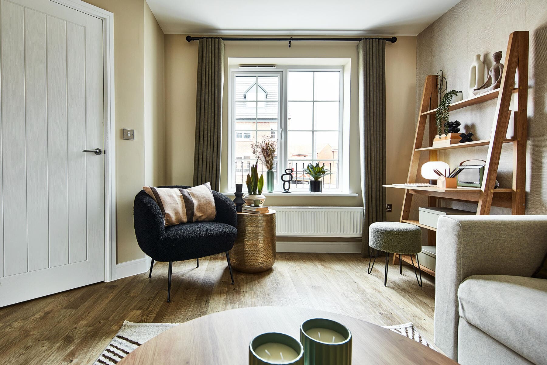 Chair and desk in lounge