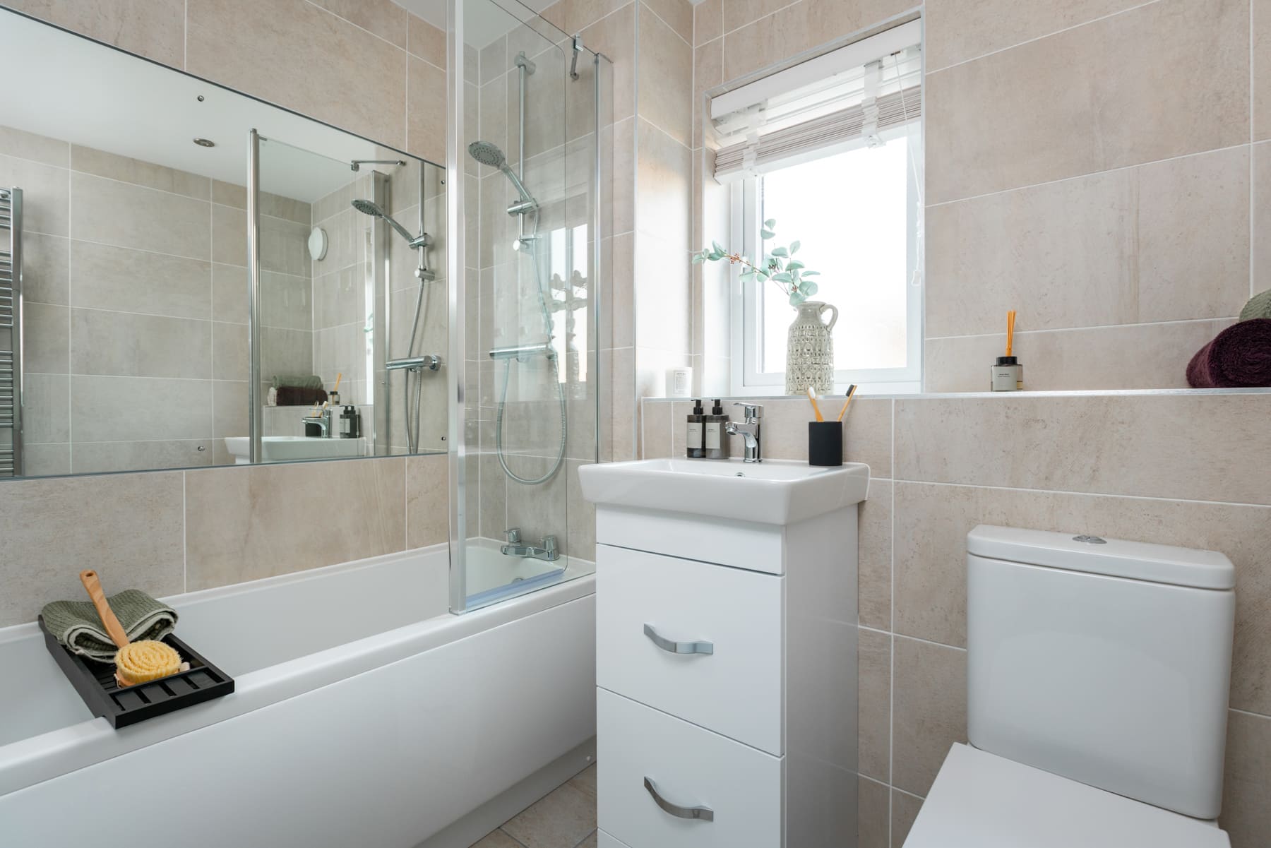 Bathroom with shower package