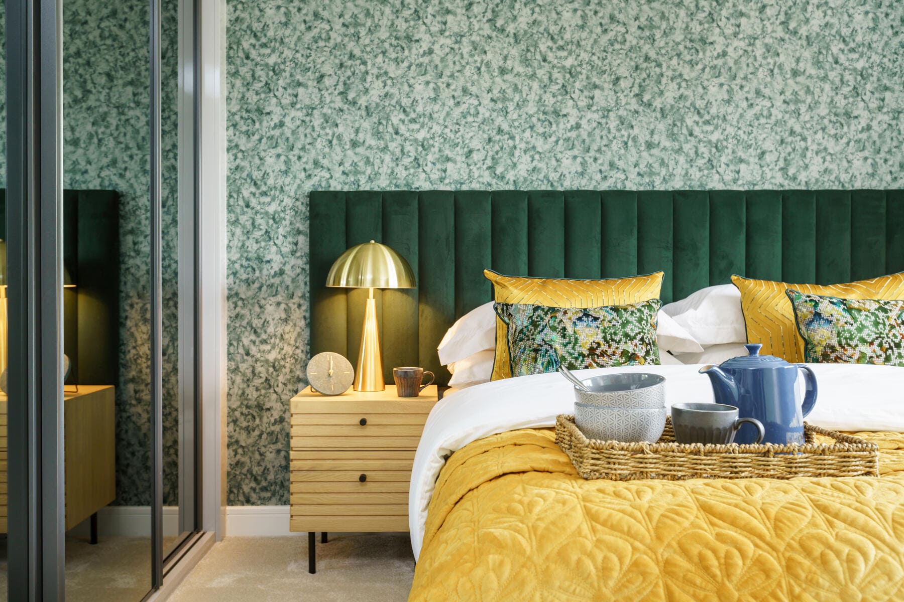 Bedroom with built in wardrobes