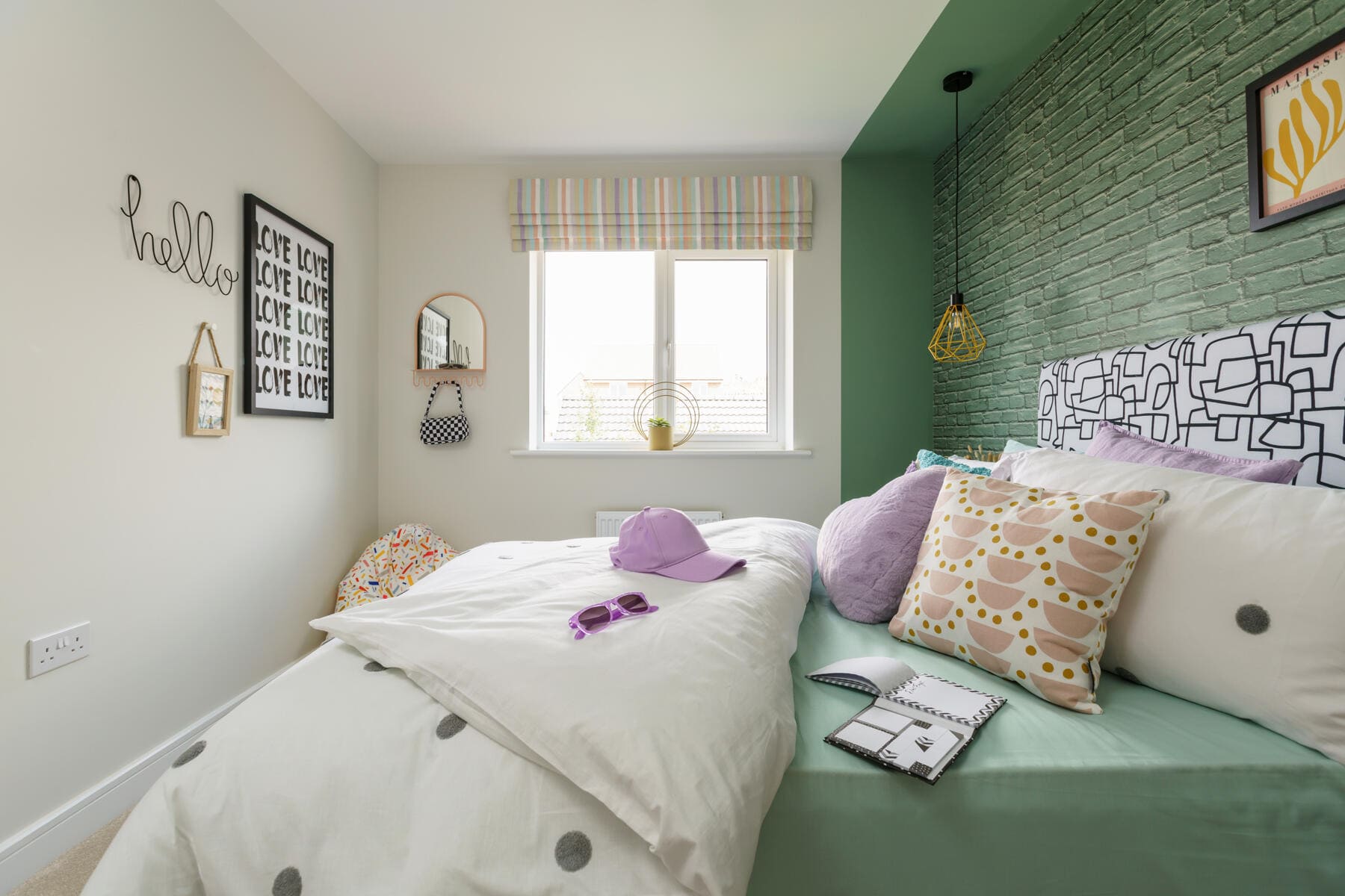 Double bed with window