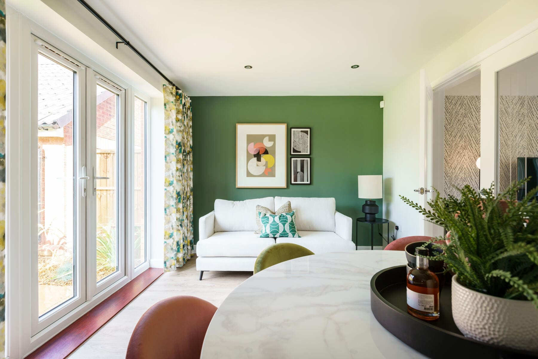 Dining table and sofa