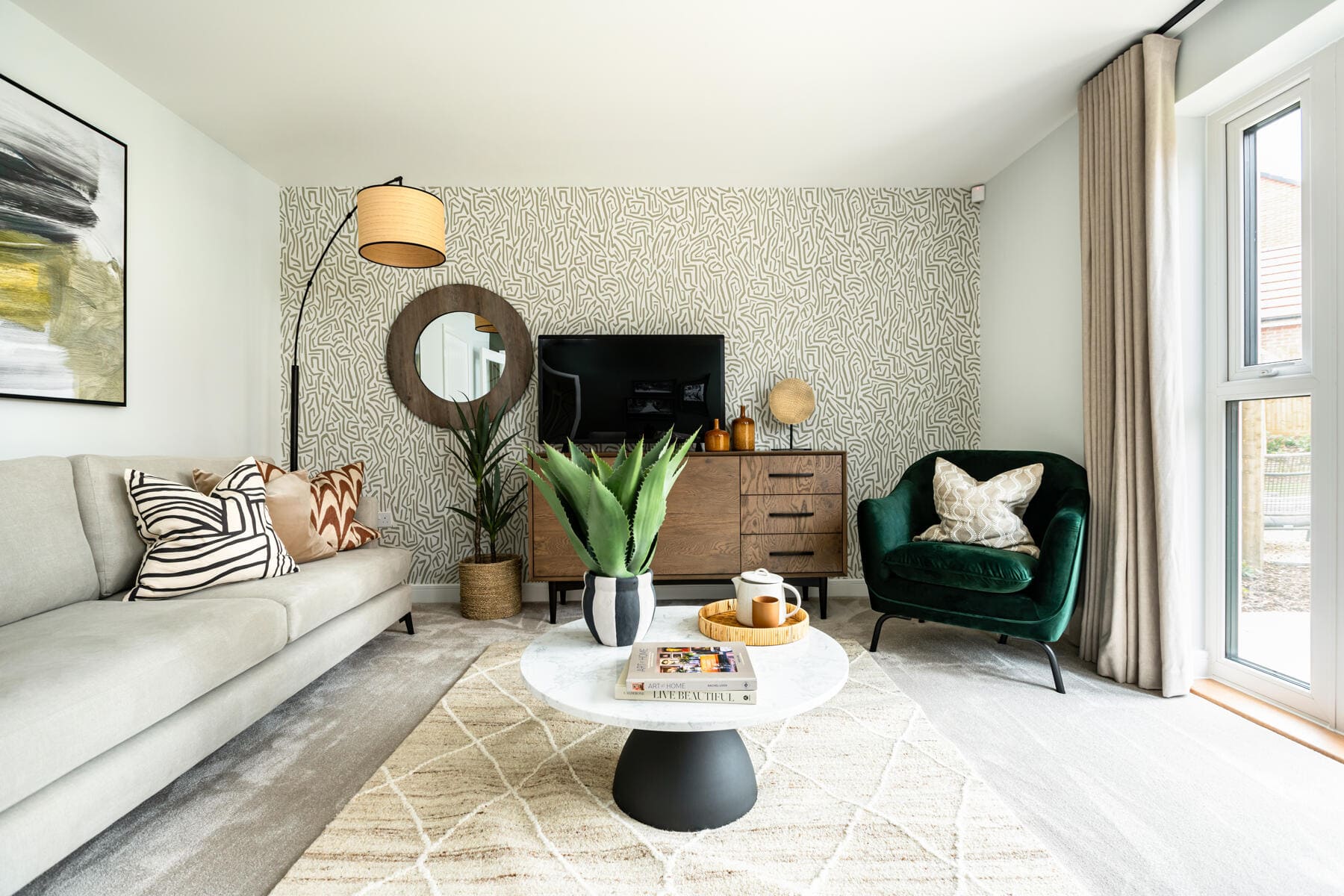 Sofa and coffee table in lounge