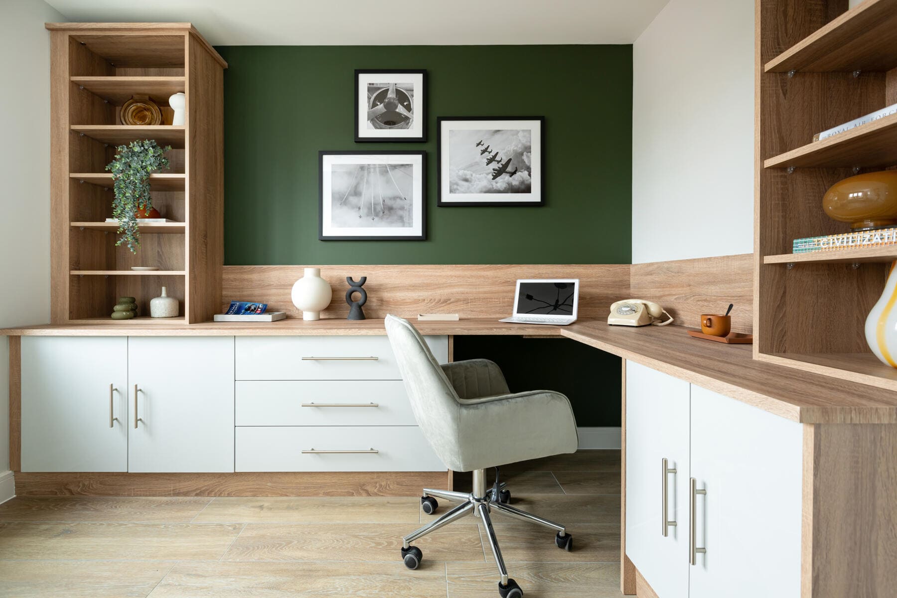 Fitted desk and chair