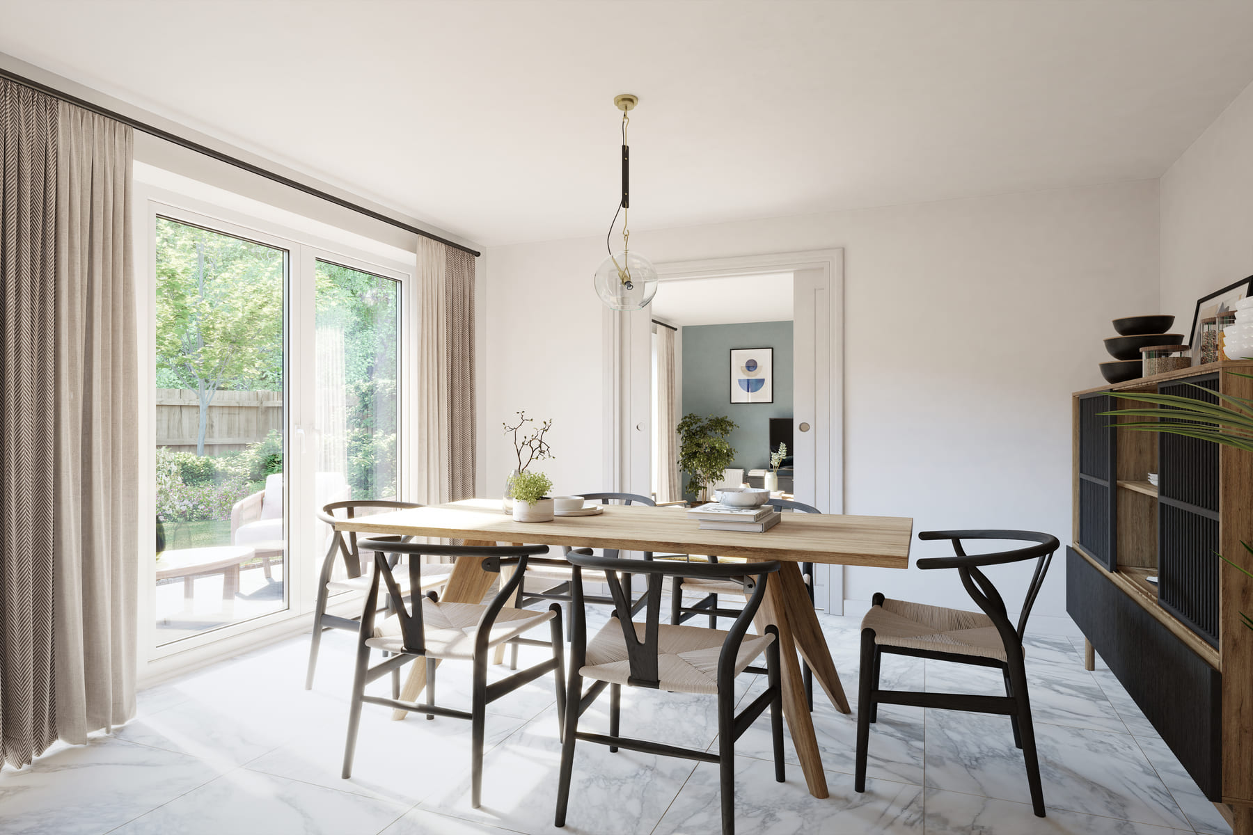 Dining table and chairs