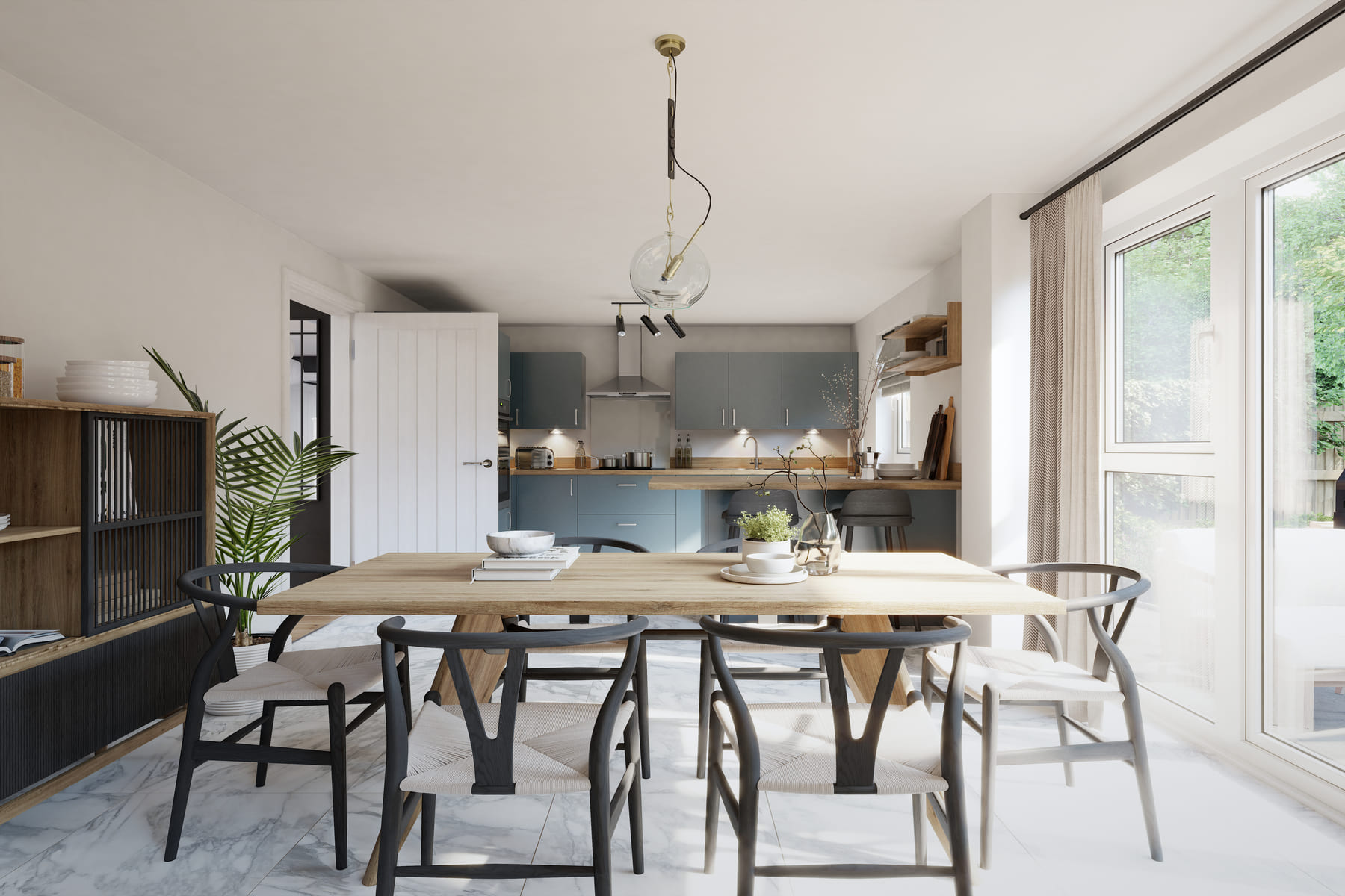 Dining table in kitchen