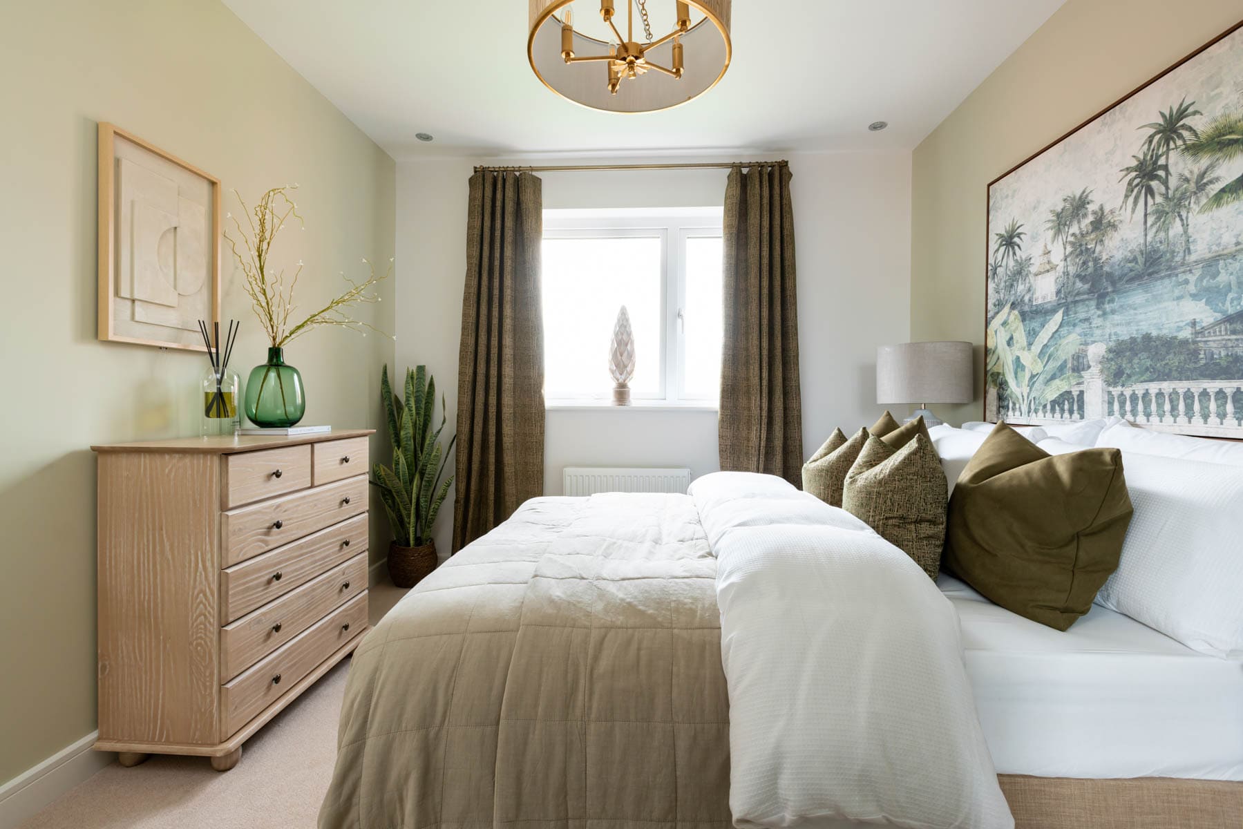 Double bed and chest of drawers