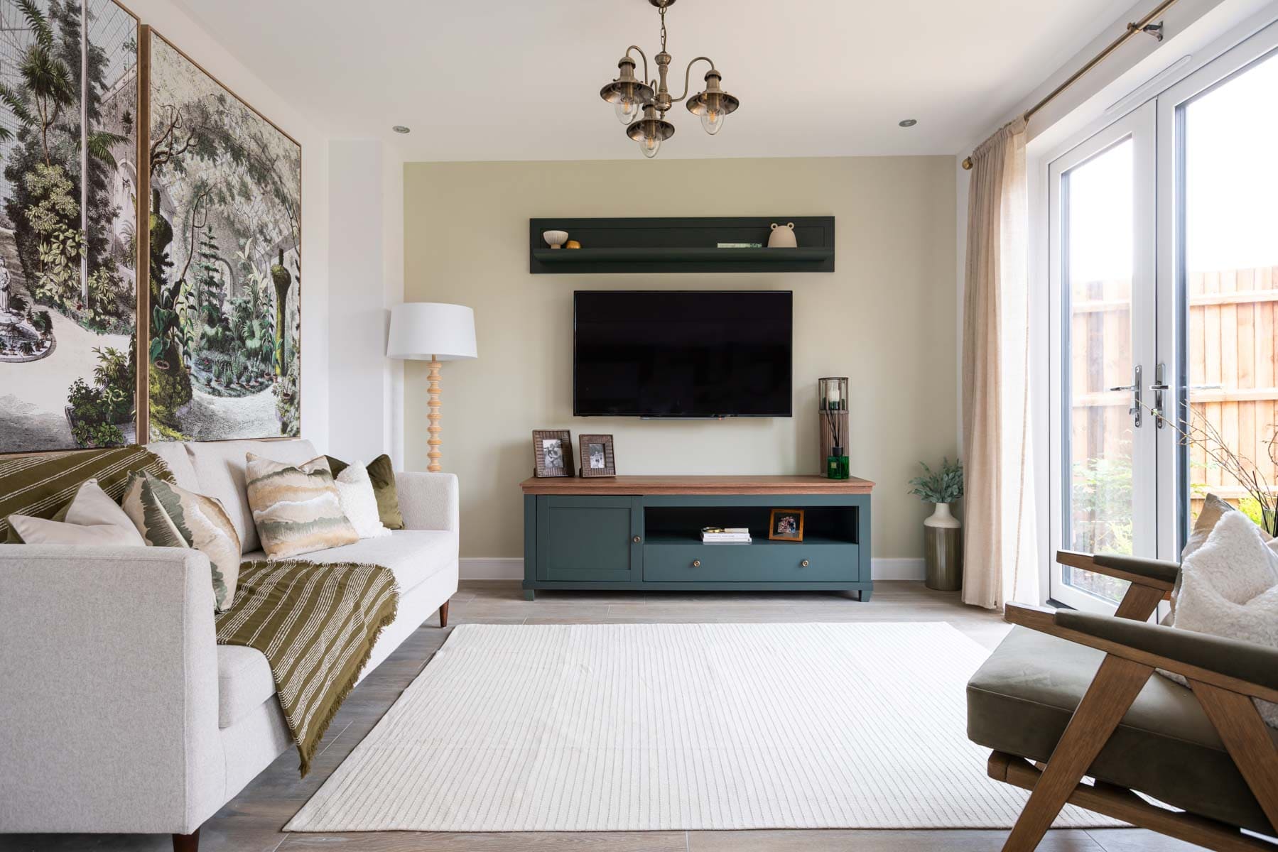 Sofa and TV in family room