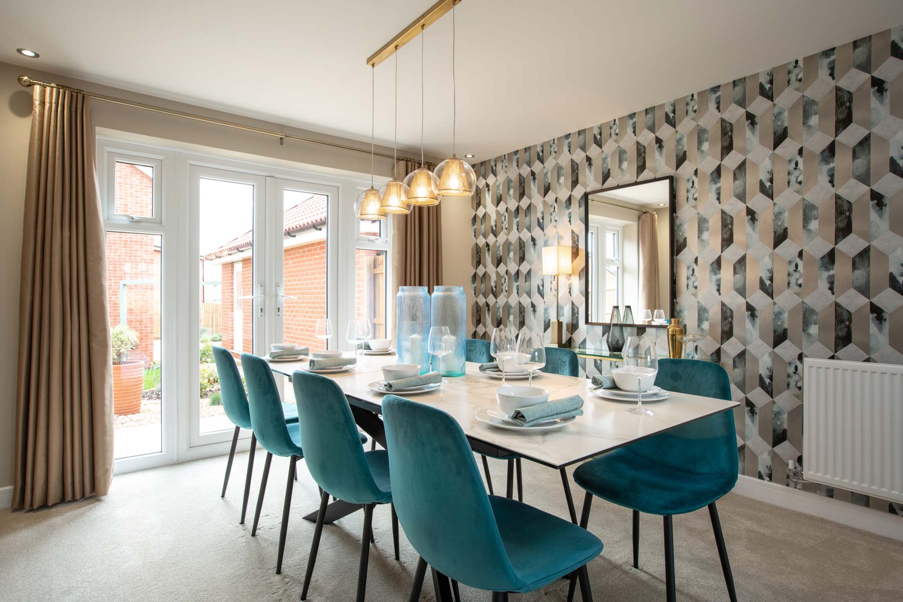 Dining area with French doors