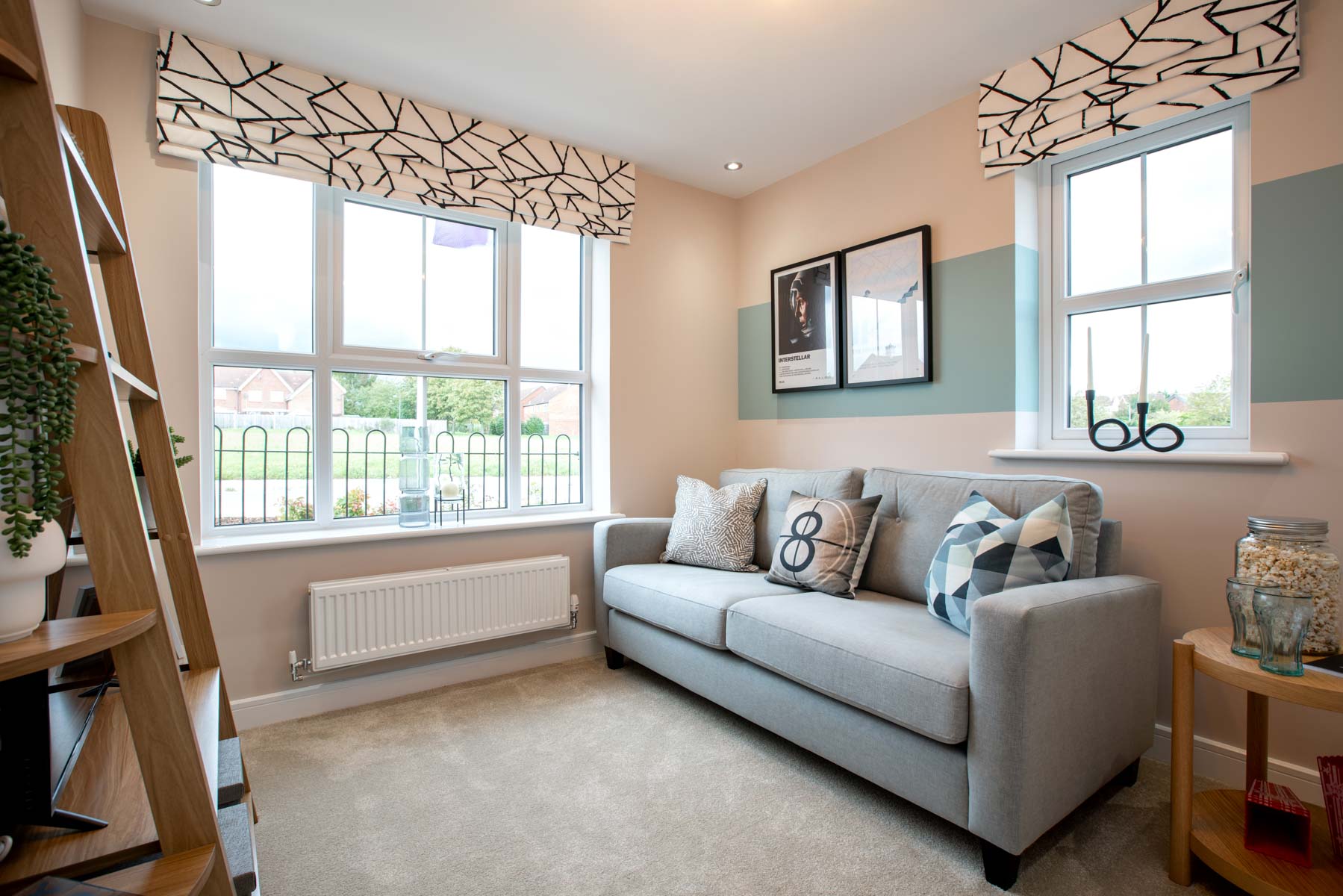 Family room with sofa and TV