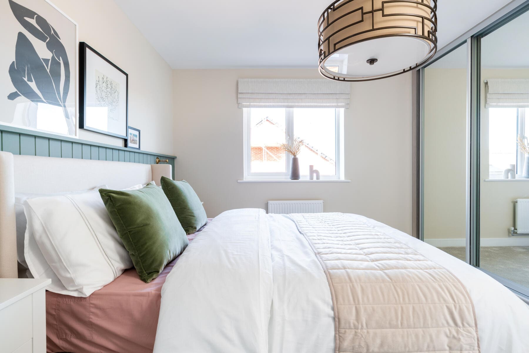 Bed with built in wardrobes