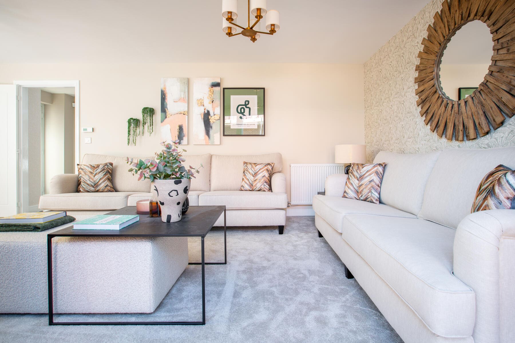 Sofas in lounge with the coffee table