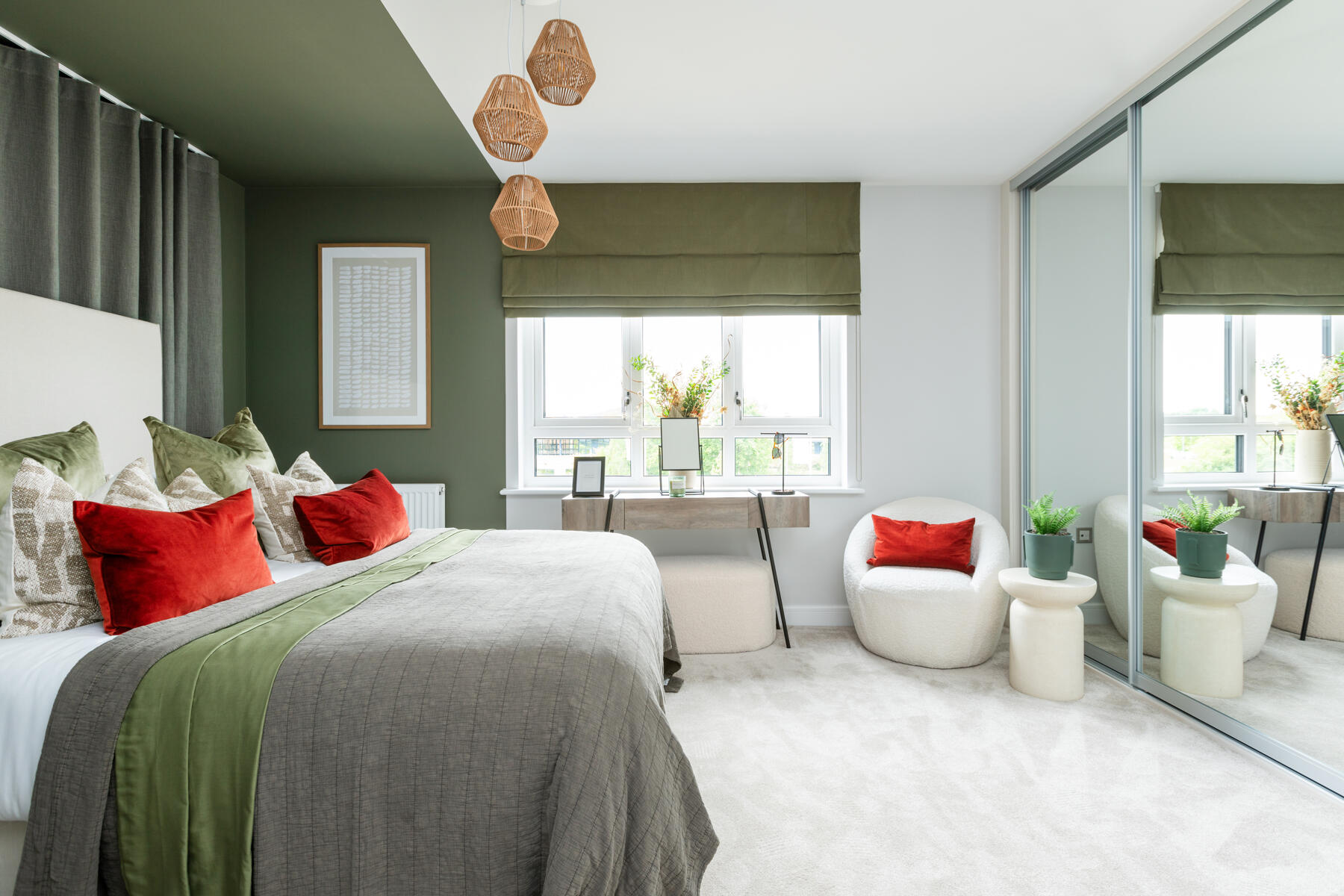 King size bed and wardrobes