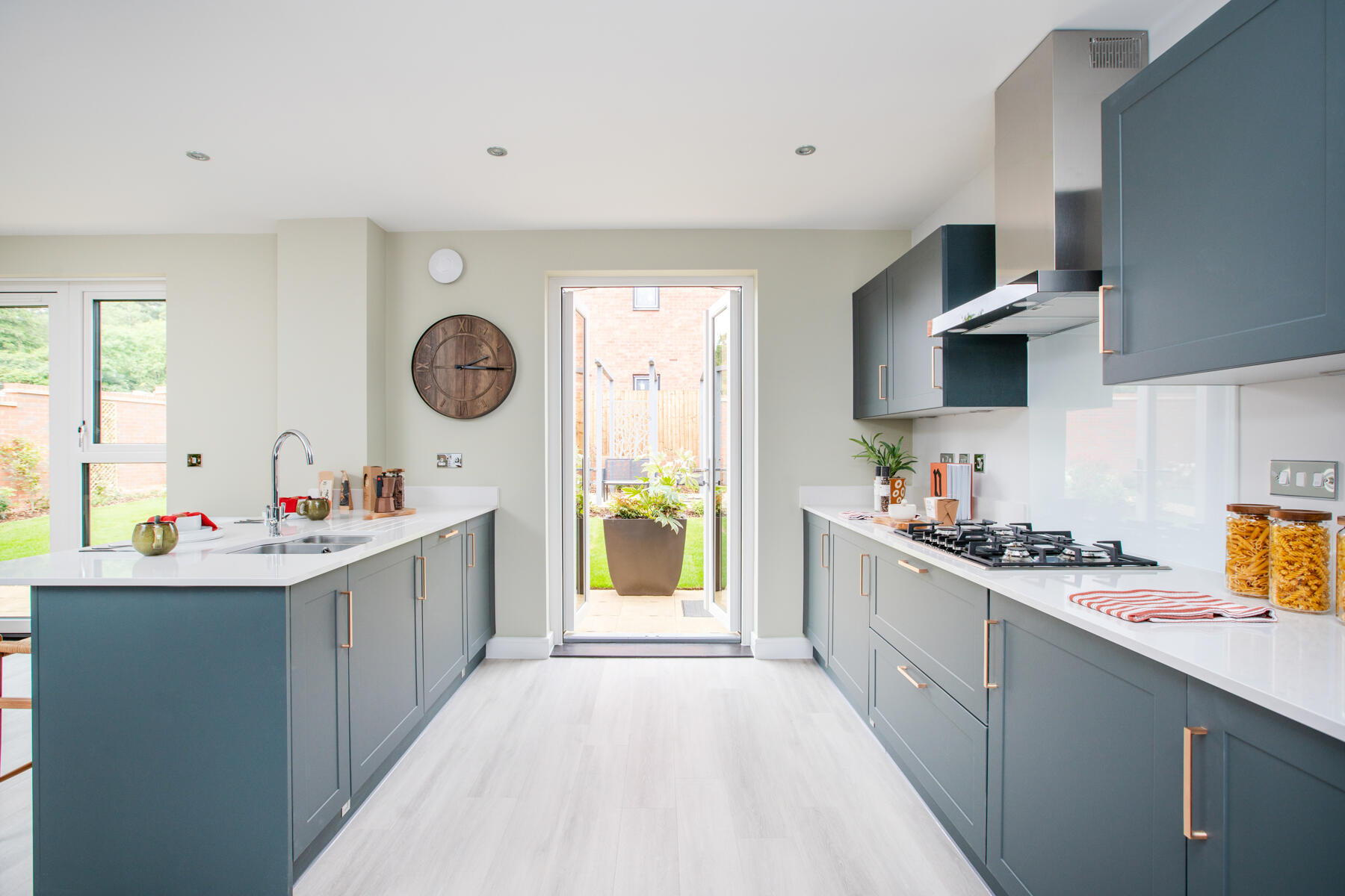 Kitchen cupboards with worktop