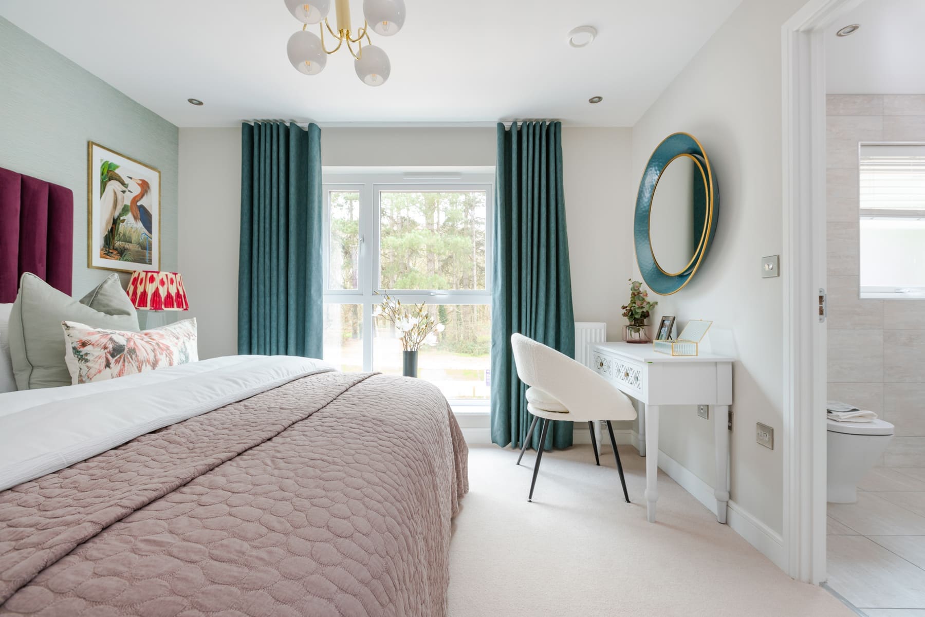 King-size bed with dressing table