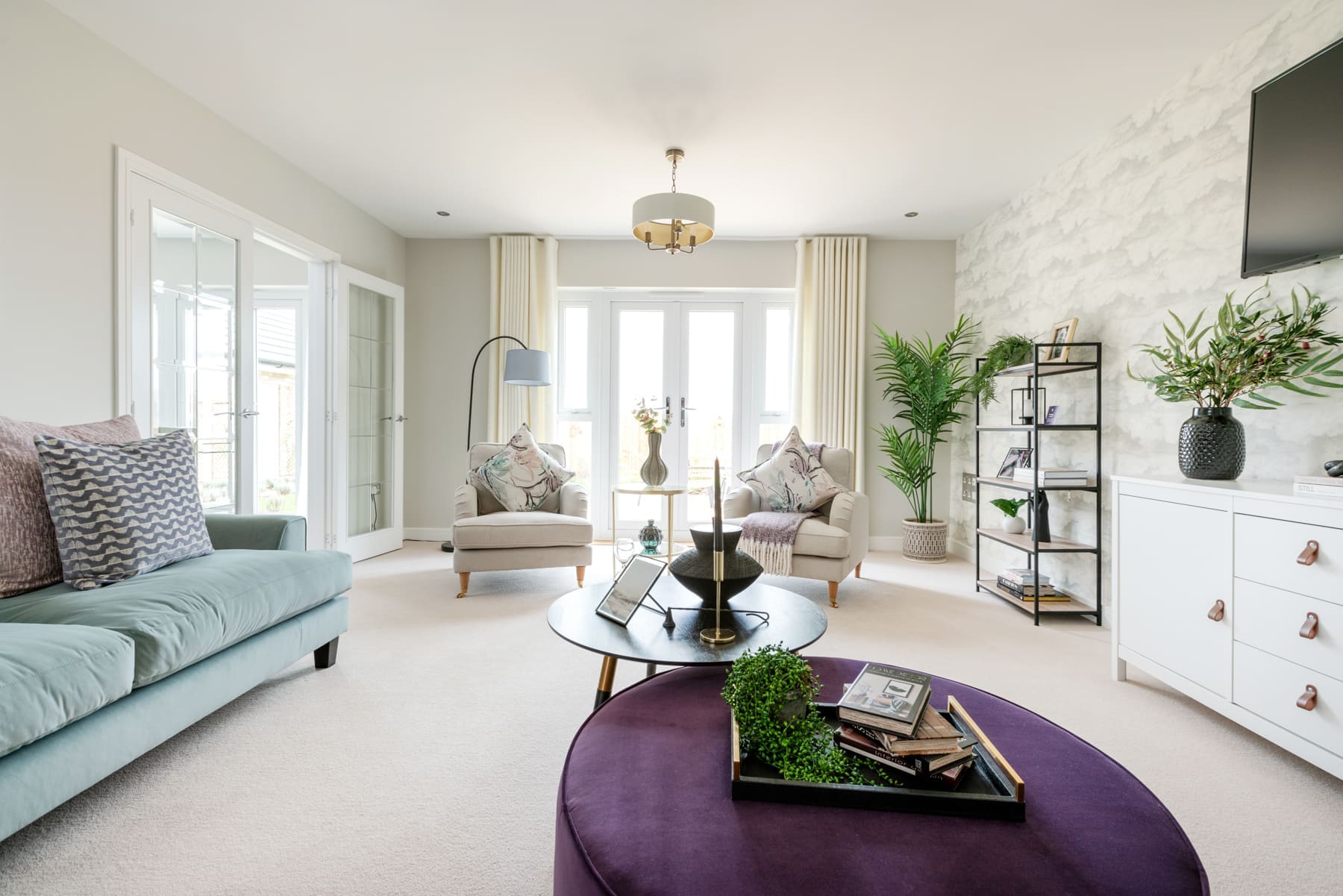 Sofa and coffee table in lounge