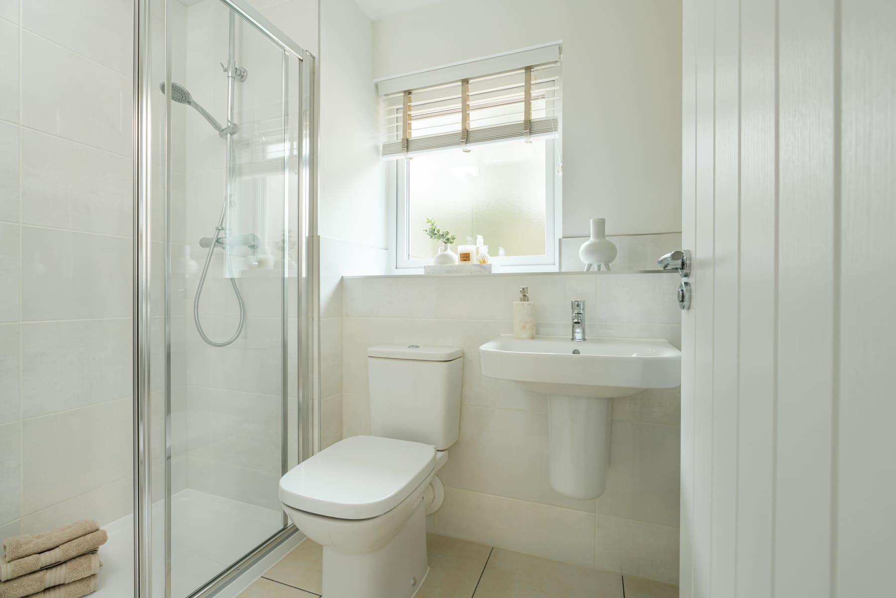 Toilet, sink and shower