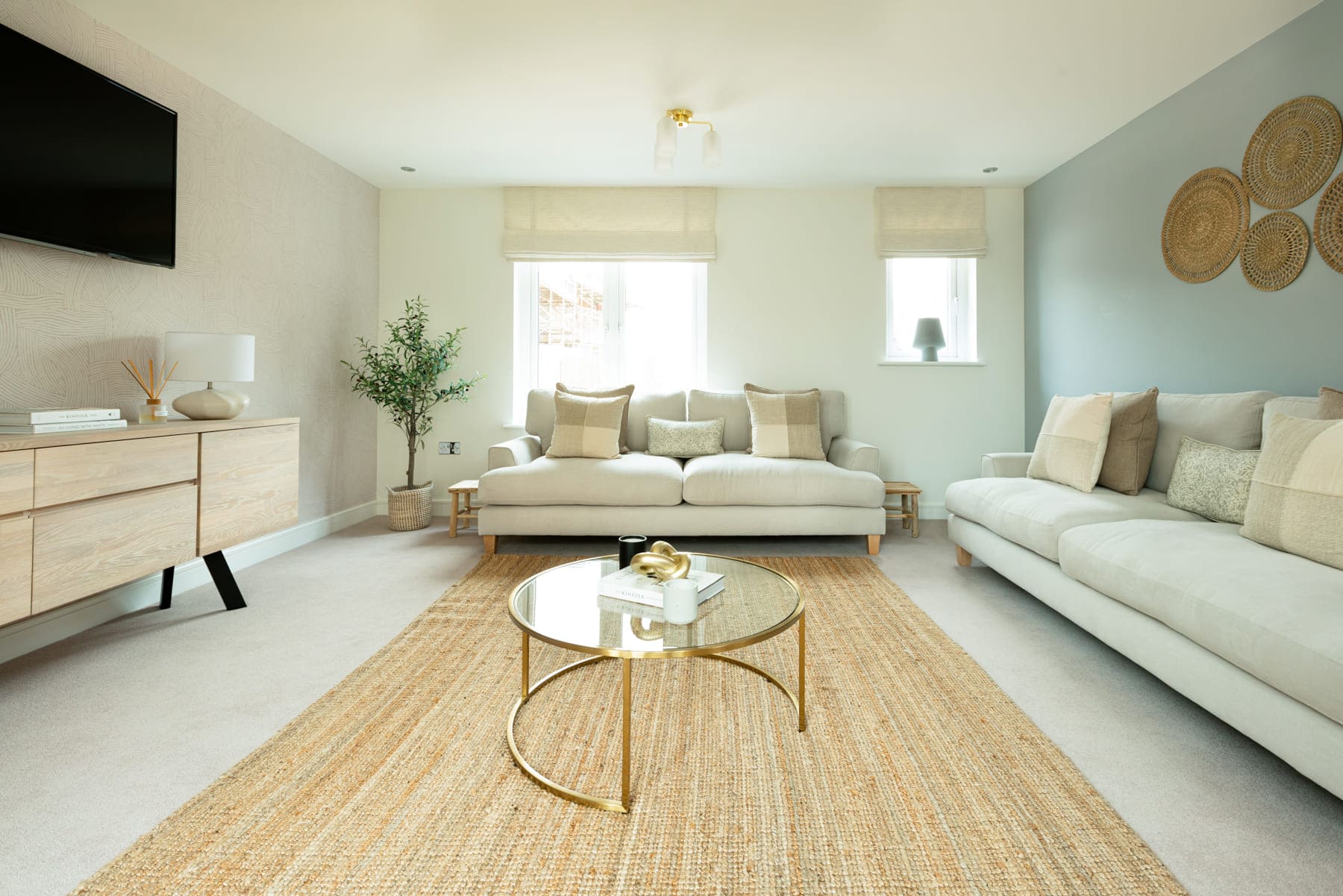 Sofas and coffee table in lounge