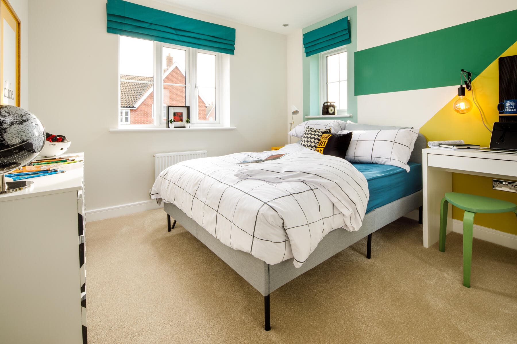 Double bed with dresser