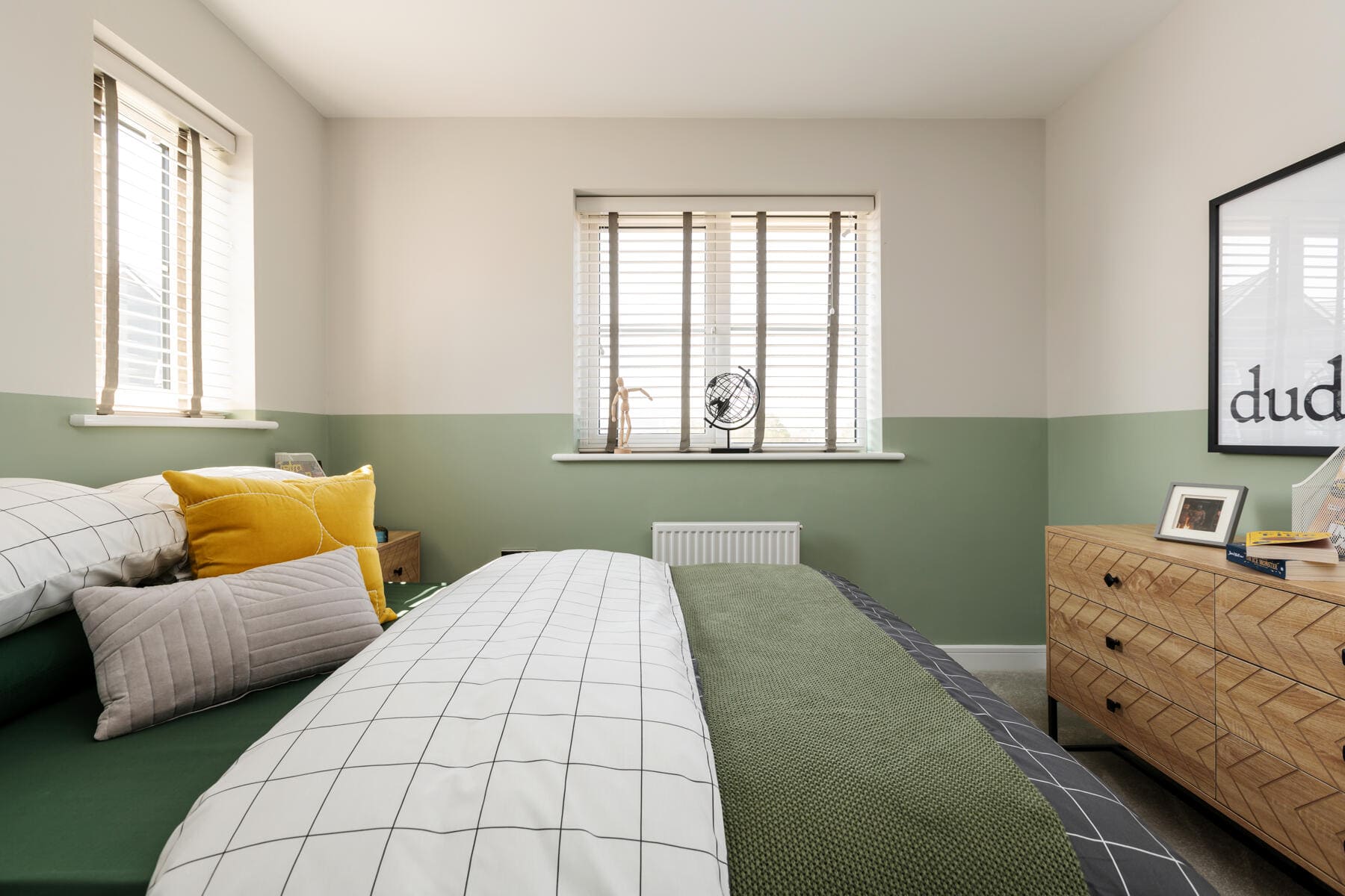 Double bed with dresser