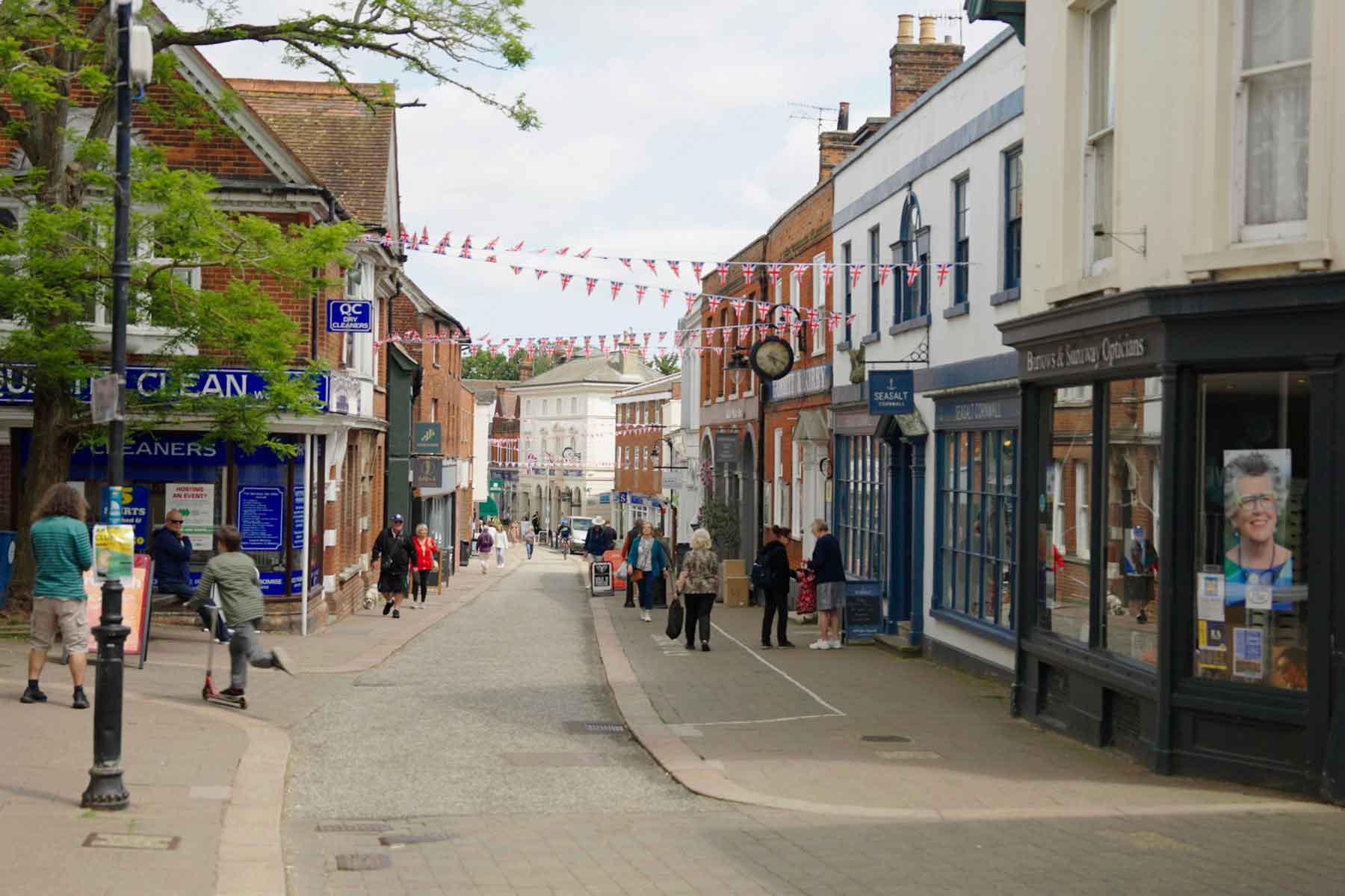 Town centre with shops