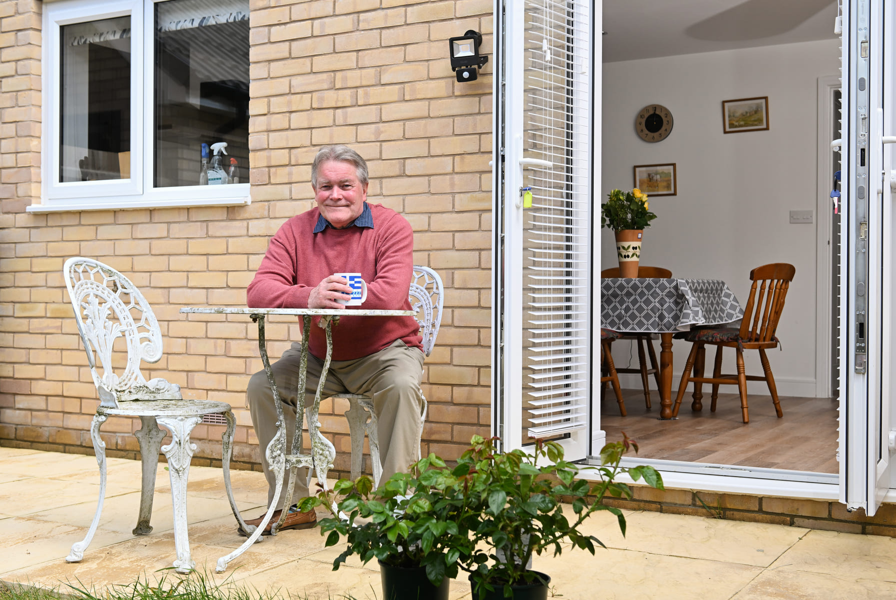 Man outside in garden