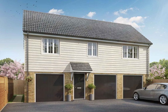 2 bedroom flat over garage