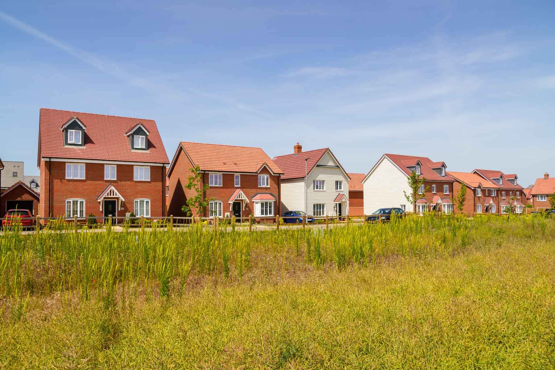 Lark Grange street scene with countryside
