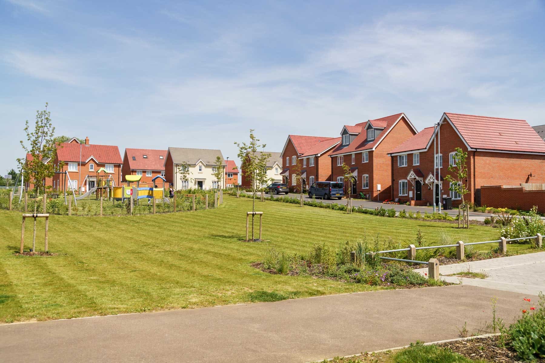 Play area equipment at Lark Grange