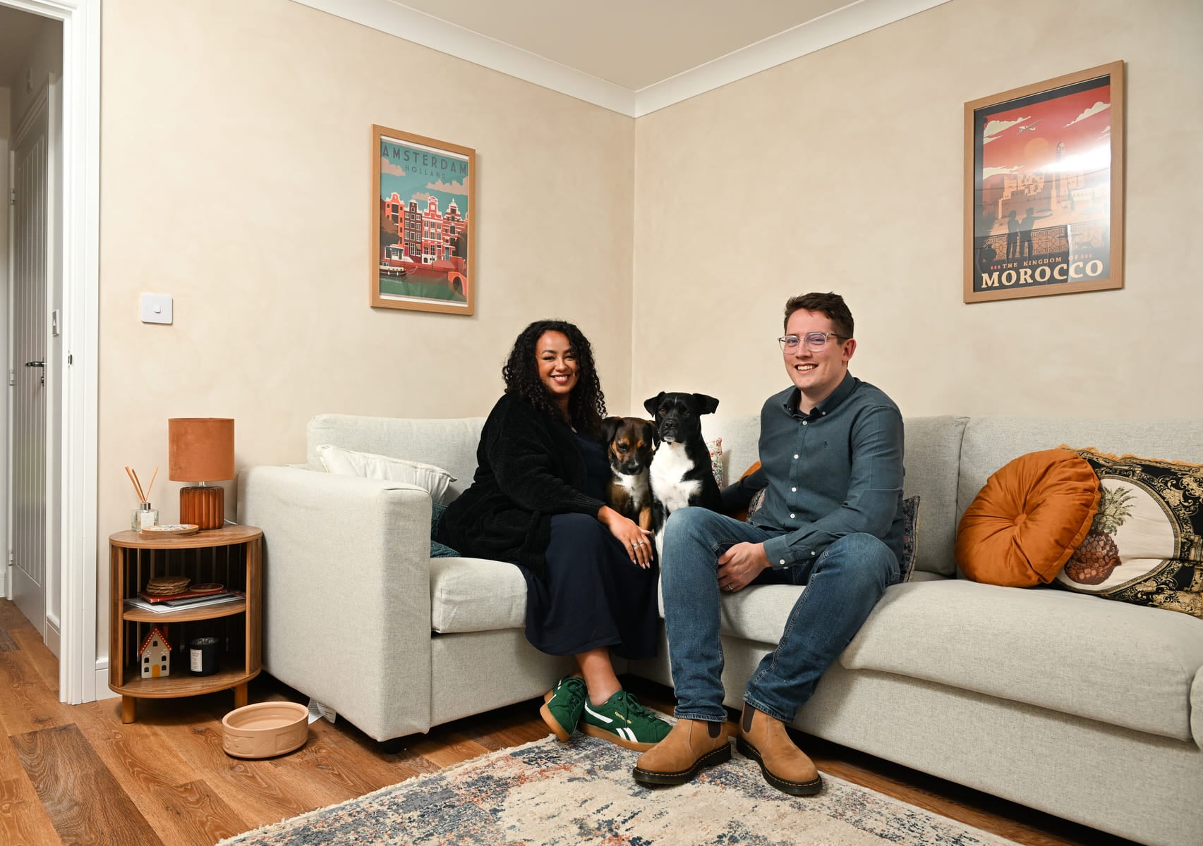 Man and woman on sofa